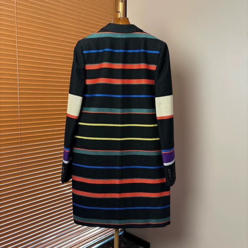 Givenchy Givenchy Size38 Colorful striped print collar coat, size 38 Size US M / EU 48-50 / 2 - 2 Thumbnail