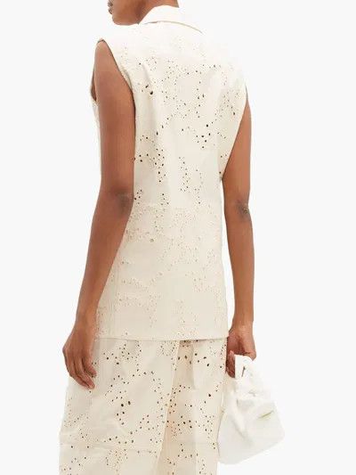 Jil Sander o1y0925 Sleeveless Blazer in Ivory Size M / US 6-8 / IT 42-44 - 4 Thumbnail