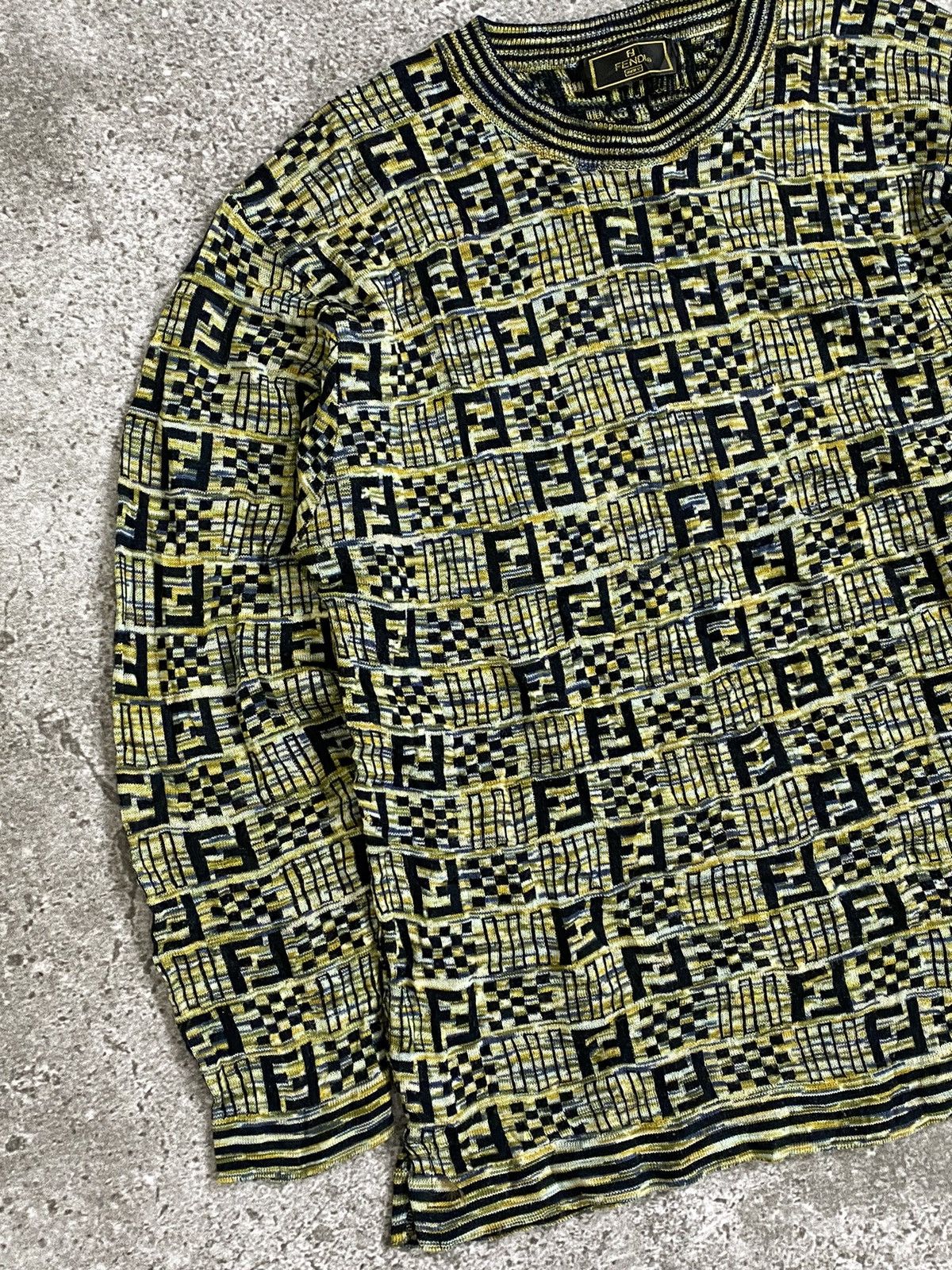Fendi × Vintage Vintage Fendi mare monogram knitt longsleeve Size US M / EU 48-50 / 2 - 5 Thumbnail