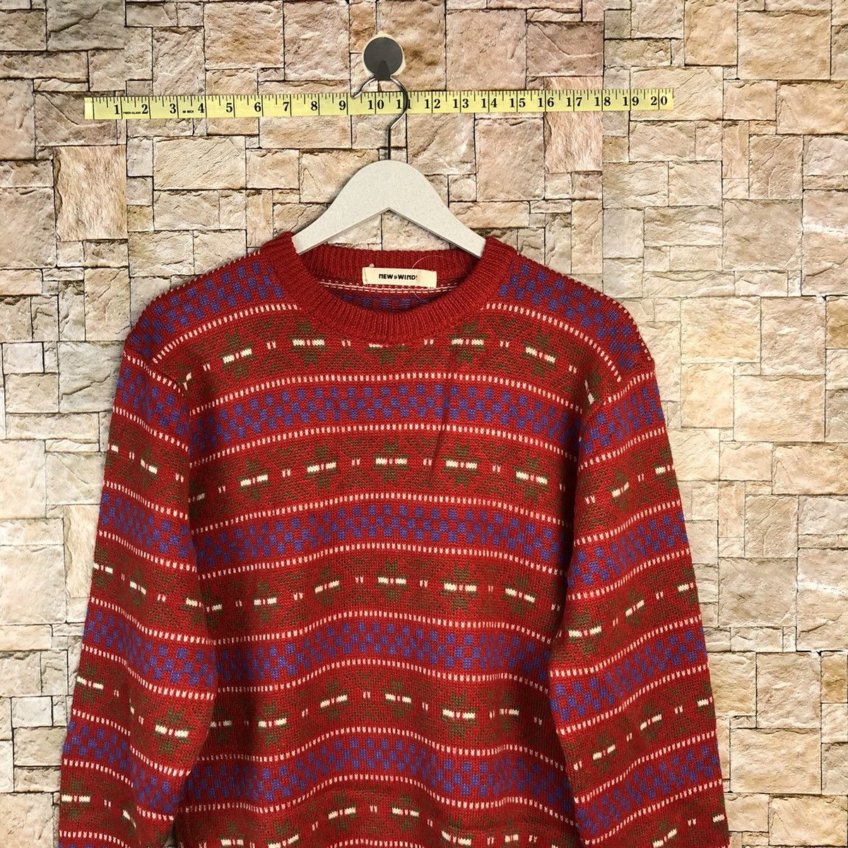 Homespun Knitwear × Japanese Brand New & Wind art Red Knitwear sweatshirt #A841 Size M / US 6-8 / IT 42-44 - 2 Thumbnail