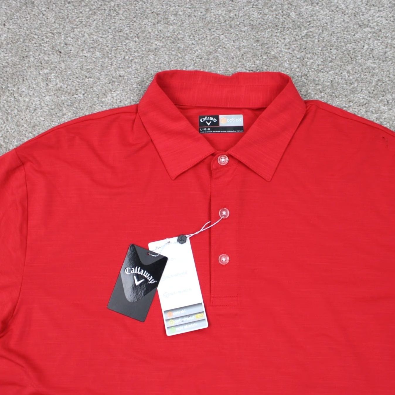 Callaway Callaway Polo Shirt Mens Large Red NWT Opti-Dri Cotton Polyester Stretch S/S Golf Shirt Size US L / EU 52-54 / 3 - 5 Thumbnail