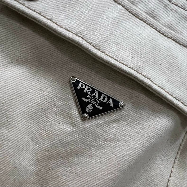 Prada Prada Beige stitching logo jumpsuit 2503-Nextarrow Size US 30 / EU 46 - 2 Thumbnail