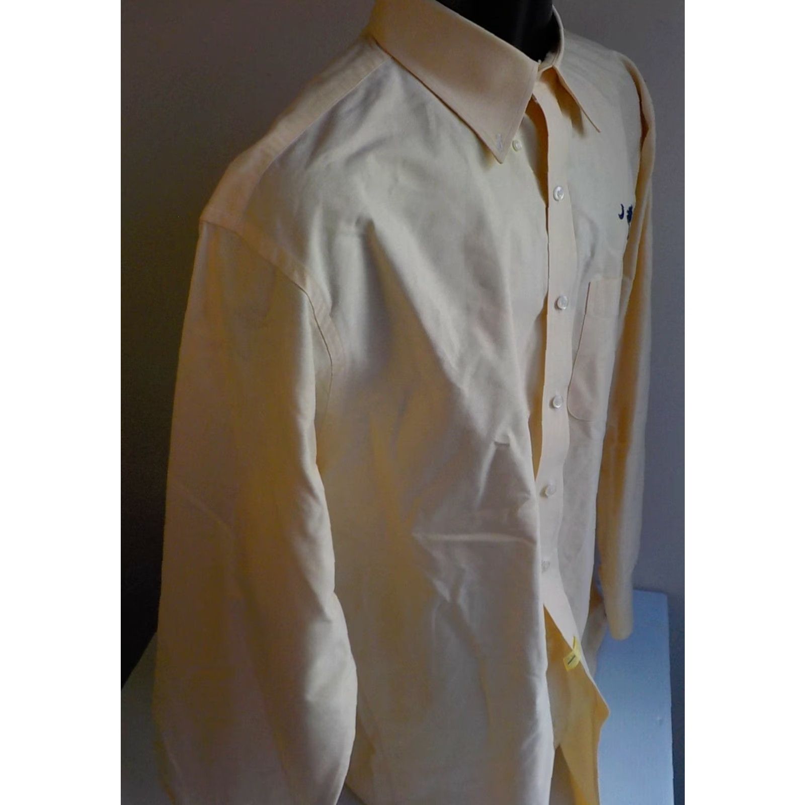 Logo 7 LUDEN'S 100% Cotton LS Button Down Shirt Peach With Navy Logo on Chest SZ LARGE Shirt Mens Size US L / EU 52-54 / 3 - 4 Thumbnail