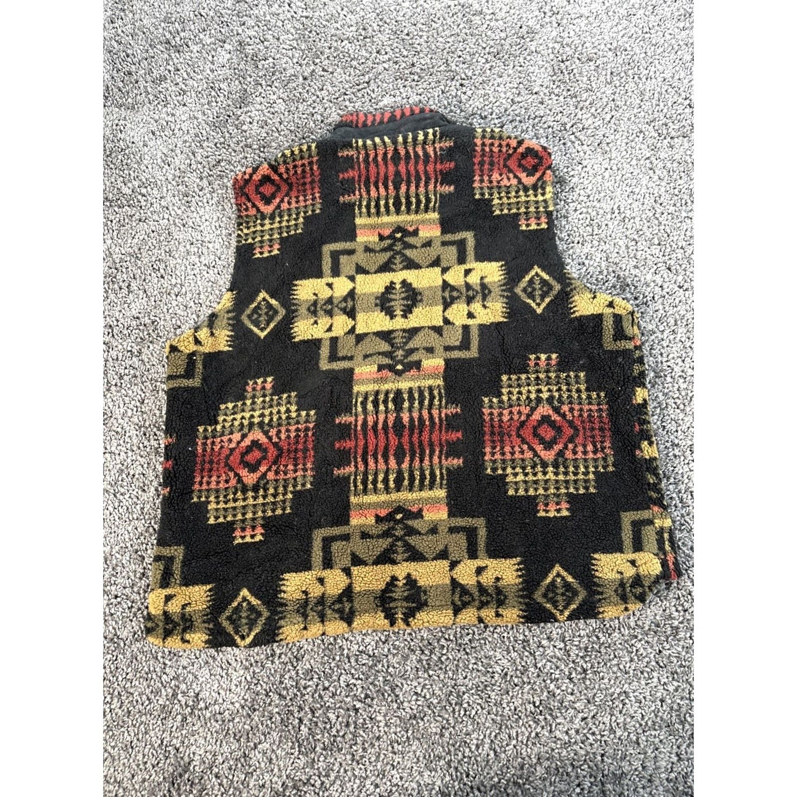 Pendleton VINTAGE Pendleton Ridgeline Beech Vest Mens 2XL Fleece Full Zip Black Red Aztec Western Casual Travel Shirt? Size US XXL / EU 58 / 5 - 5 Thumbnail