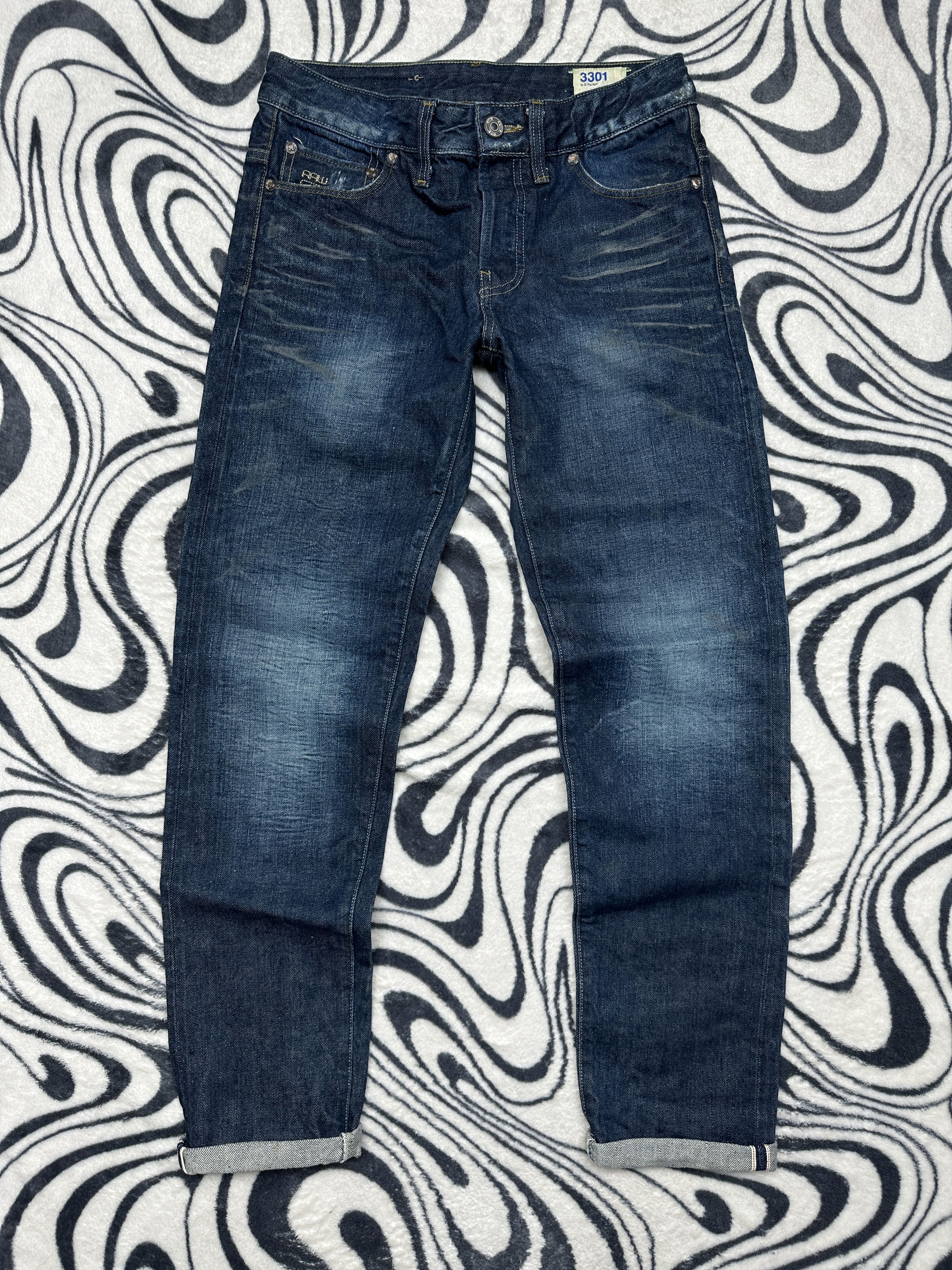 G-Star G Star Raw 3301 Low Tapered Mens Salvage Denim Pants Jeans Size US 29 - 1 Thumbnail
