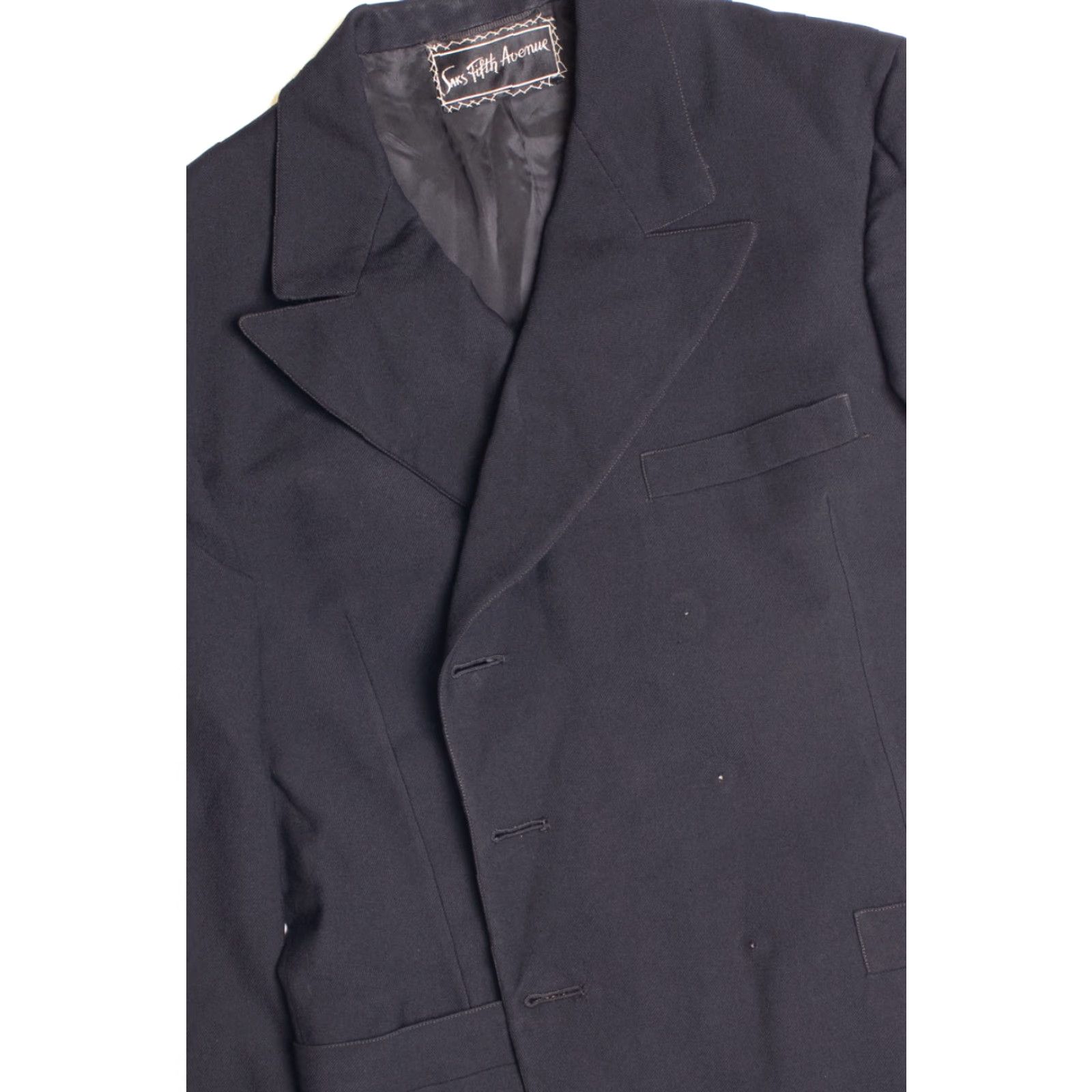 Avenue VINTAGE Saks Fifth Avenue Black Military Style Tuxedo Jacket Small 142 Saks Fifth Avenue Jacket Black Small 142 Mens Womens Girls Boys Size 36R - 2 Thumbnail