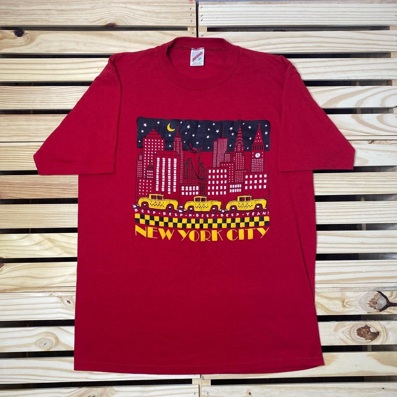 Jerzees Vintage NYC Taxi Cabs Red Destination Tee Size Large Size US L / EU 52-54 / 3 - 1 Thumbnail