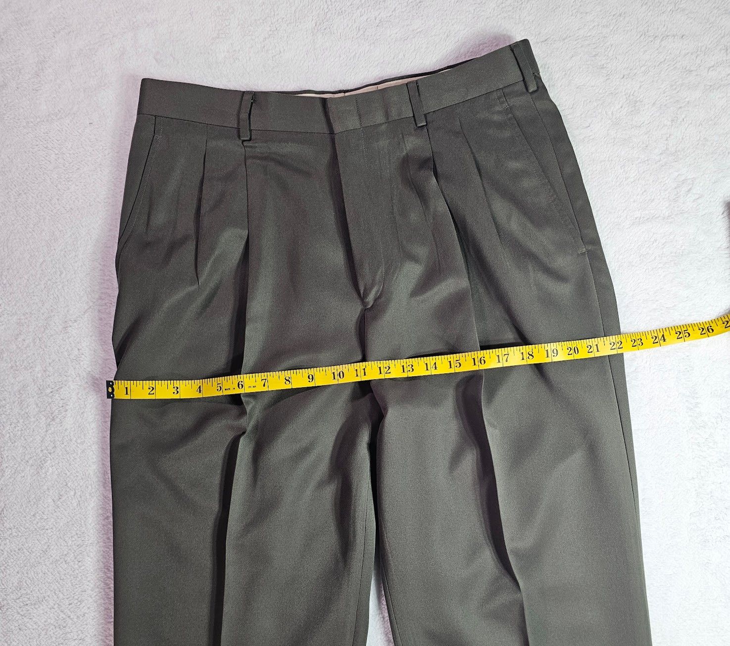 Savane Savane Mens Sage Green Pleated Cuffed Dress Pants Size US 34 / EU 50 - 3 Thumbnail