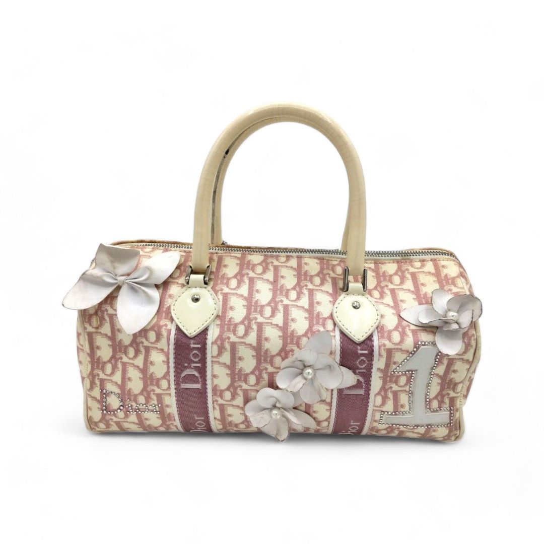 image of Christian Dior - Vintage Mini Boston Flower Bag Pink Rosa, Women's