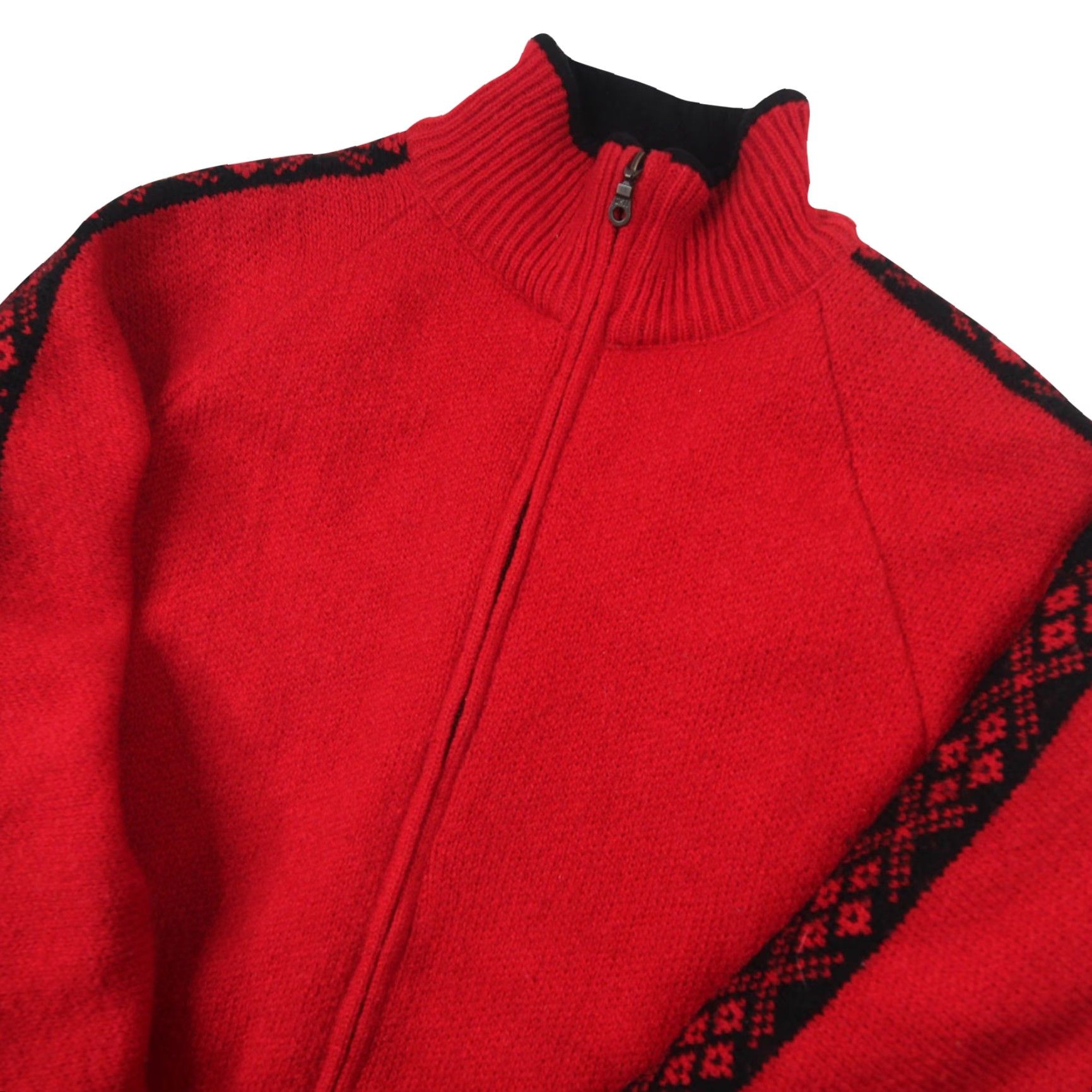 Vintage VINTAGE Norsk Wear Mens Small Nordic Wool Sweater Red S Full Zip Wool Sweater Mens Red 90s Size US S / EU 44-46 / 1 - 2 Thumbnail