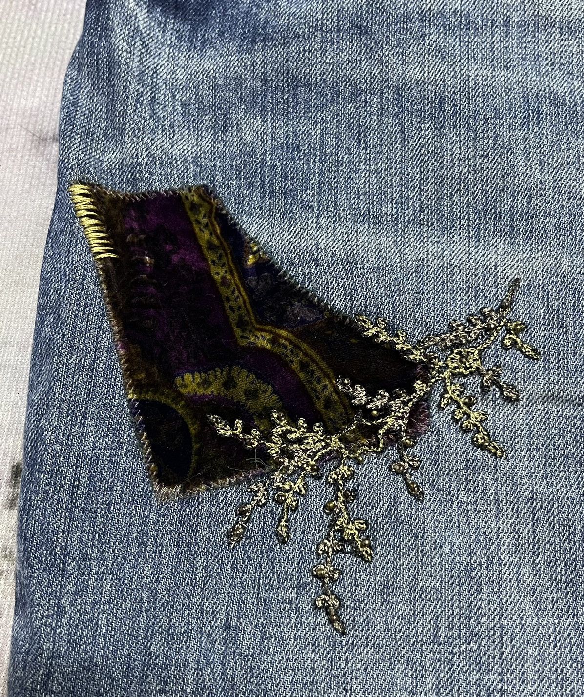 Lauren Ralph Lauren × Polo Ralph Lauren × Vintage Flare Vintage Laurent Jeans Co with Patches Size US 33 - 17 Thumbnail
