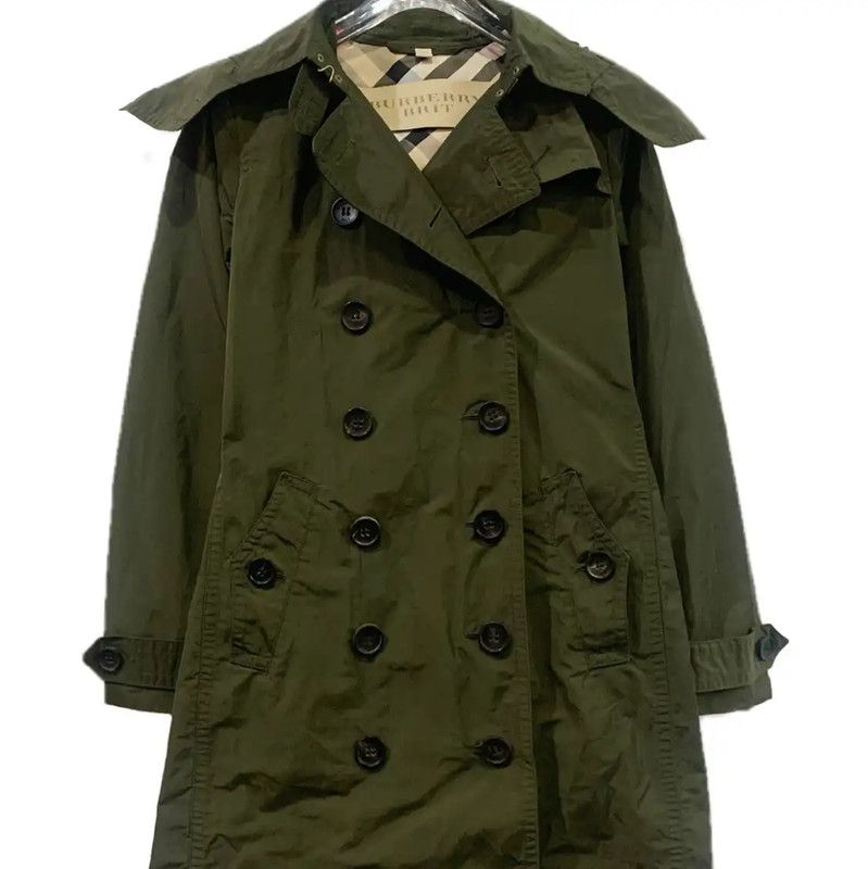 Burberry Burberry Green Polyester Women's Trench Coat Size S / US 4 / IT 40 - 1 Thumbnail