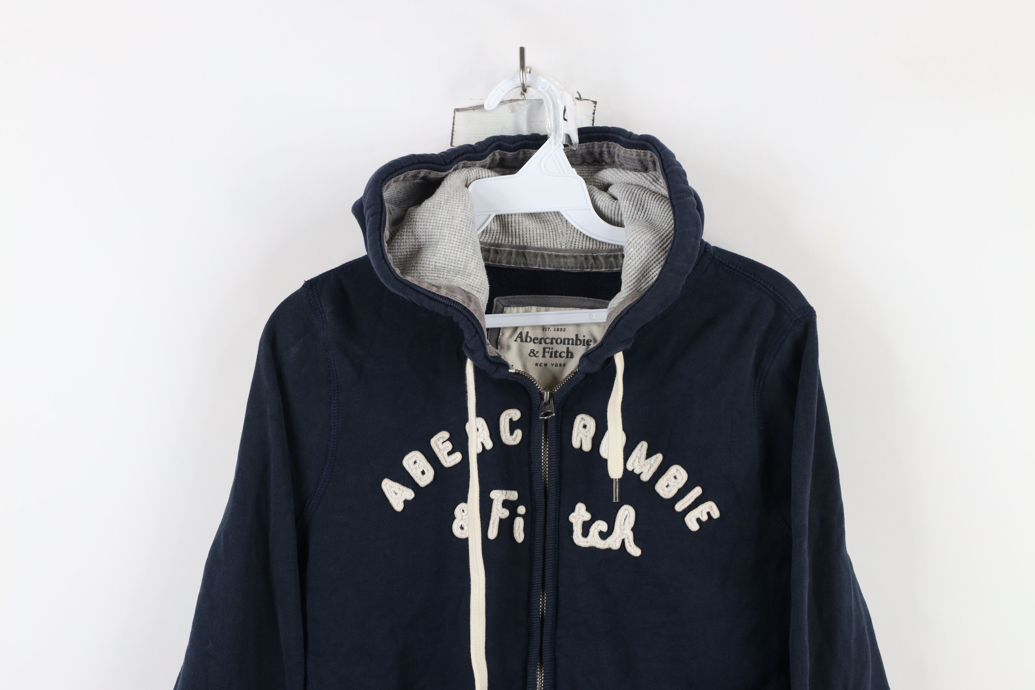 Abercrombie & Fitch × Vintage Vintage Y2K Abercrombie & Fitch Heavy Full Zip Hoodie Blue Size L / US 10 / IT 46 - 2 Thumbnail