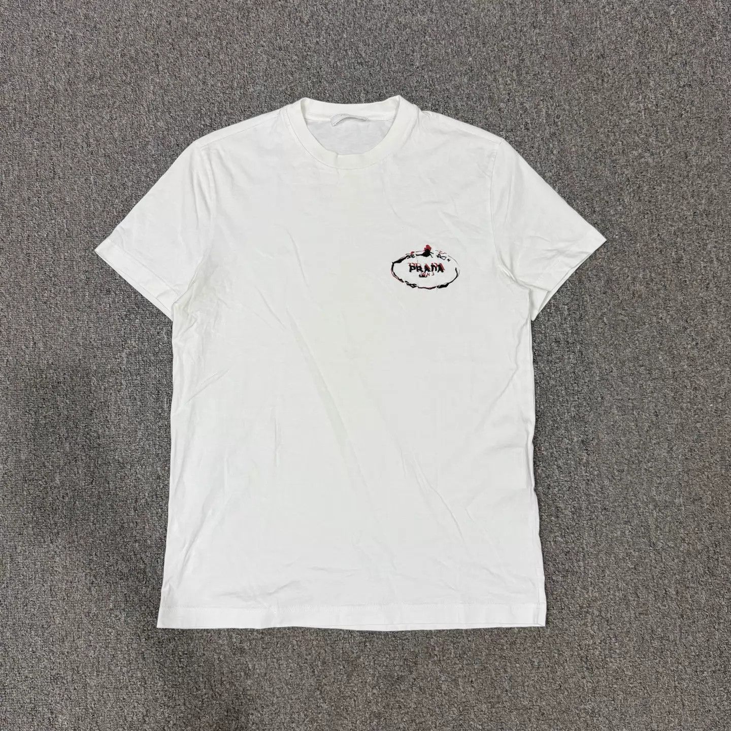 Prada Prada Embroidered Watermark Logo Crew SS L 99 New Size L / US 10 / IT 46 - 1 Thumbnail