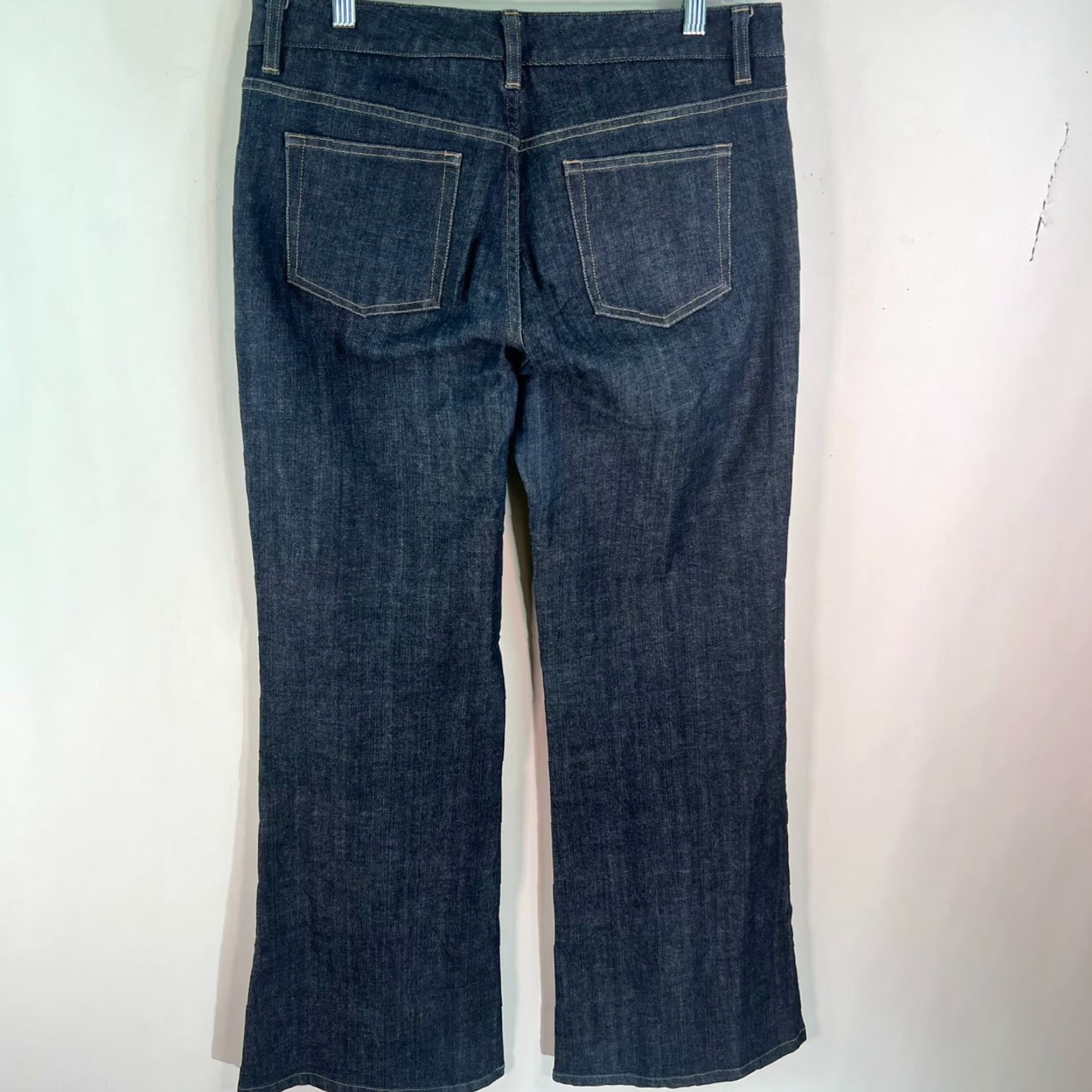 Vintage Tahari Jeans Flared Leg Stretch Blue 32x32 10 Women Denim Cotton Blend Zipper Mid Rise Classic Bootcut Size 10 Size 32" / US 10 / IT 46 - 7 Thumbnail