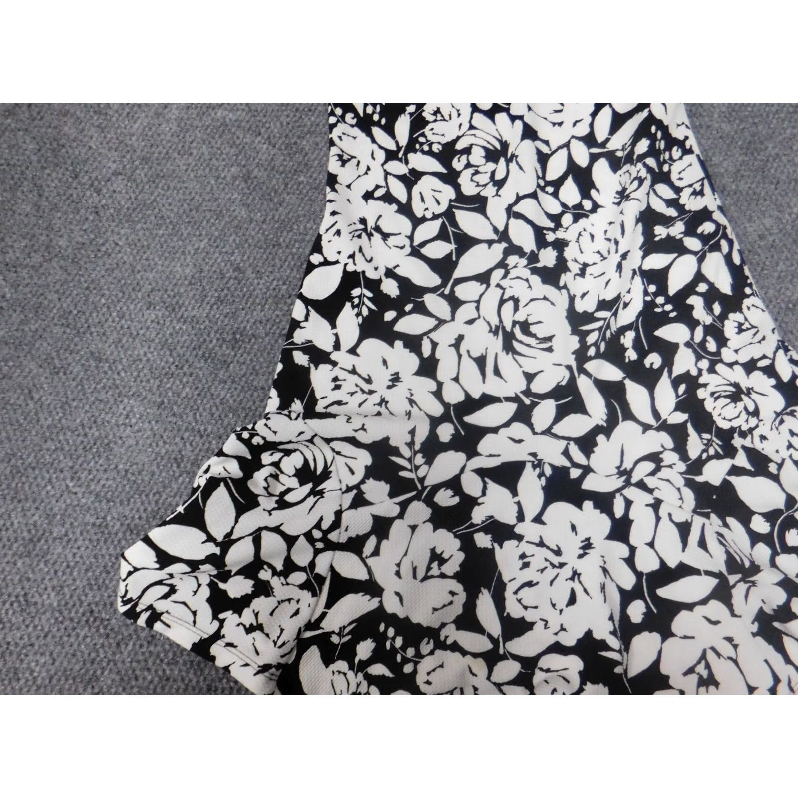 Vintage Shelby & Palmer Womens Dress A-Line 10 White Floral Ruffle Sleeveless Crew Neck Zip Lined Long Fall Women Buds & Palmer Size L / US 10 / IT 46 - 3 Thumbnail