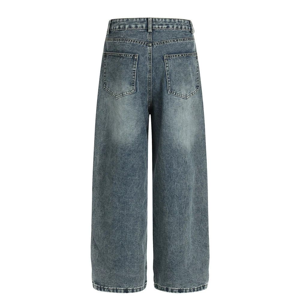 Jean Men's punk tomato embroidered loose washed distressed jeans Size US 32 / EU 48 - 2 Thumbnail