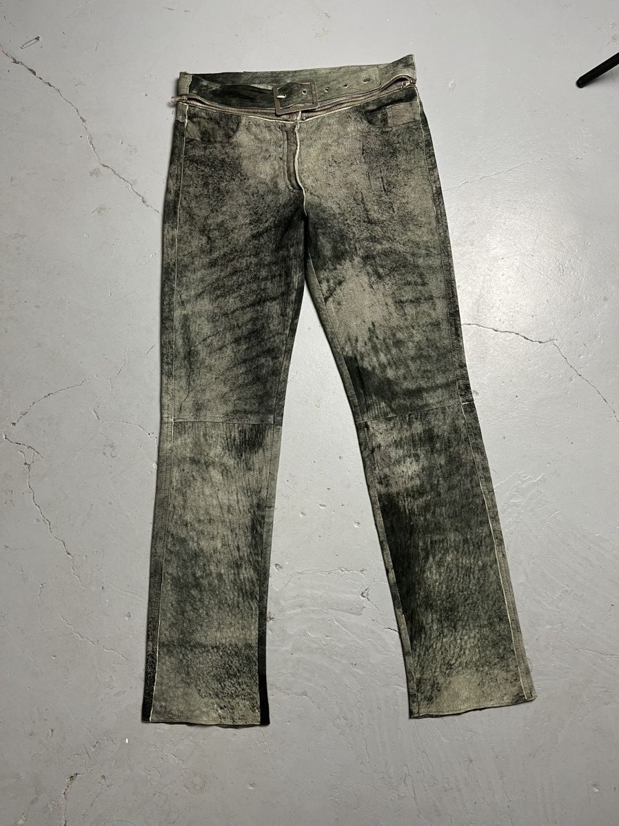 Jean Paul Gaultier FW 2000 Leather pants with detachable belt Size 28" / US 6 / IT 42 - 1 Thumbnail