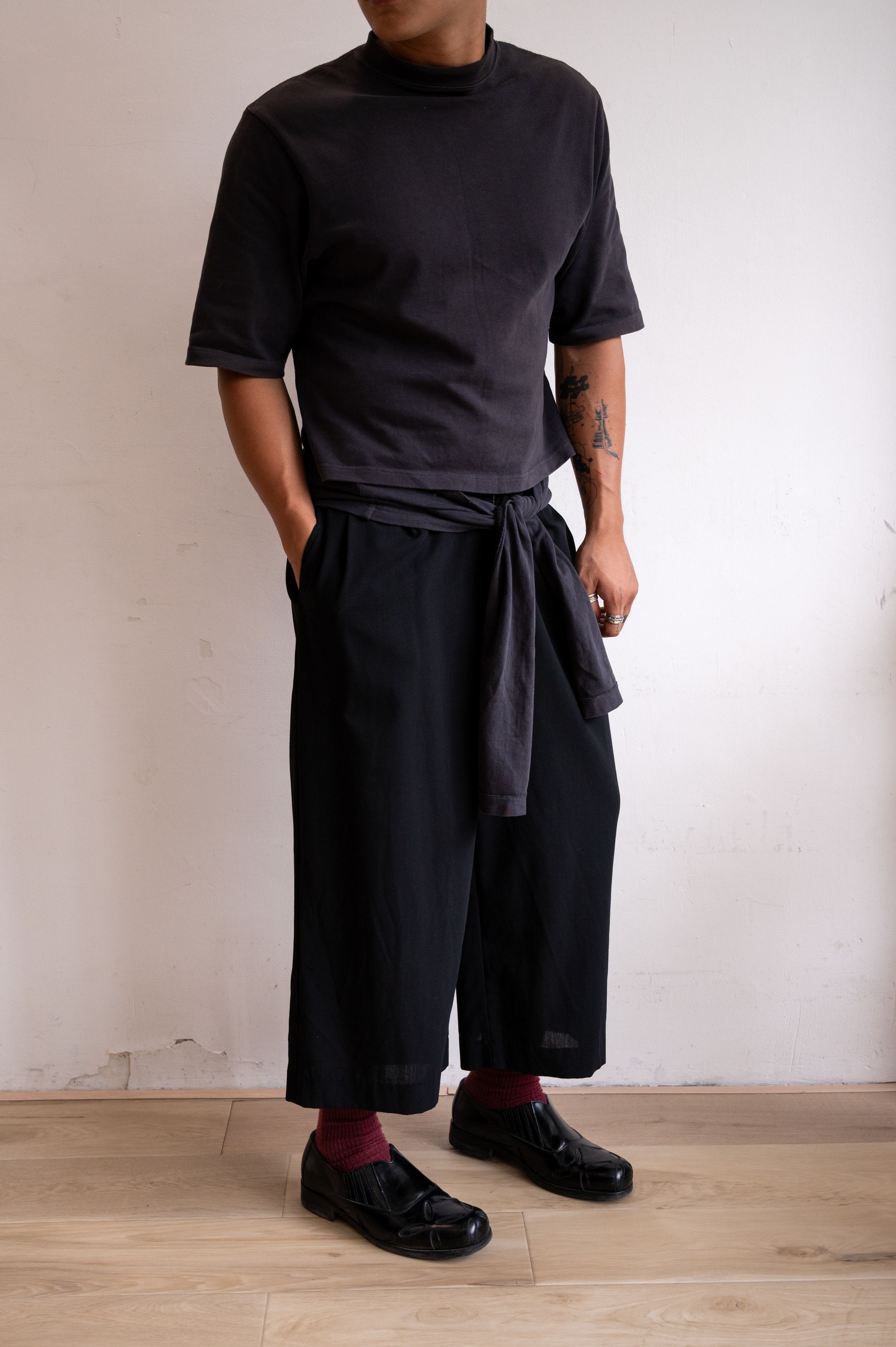 Yohji Yamamoto Yohji Yamamoto 90’s cropped wide-leg wool trousers Size US 30 / EU 46 - 1 Thumbnail