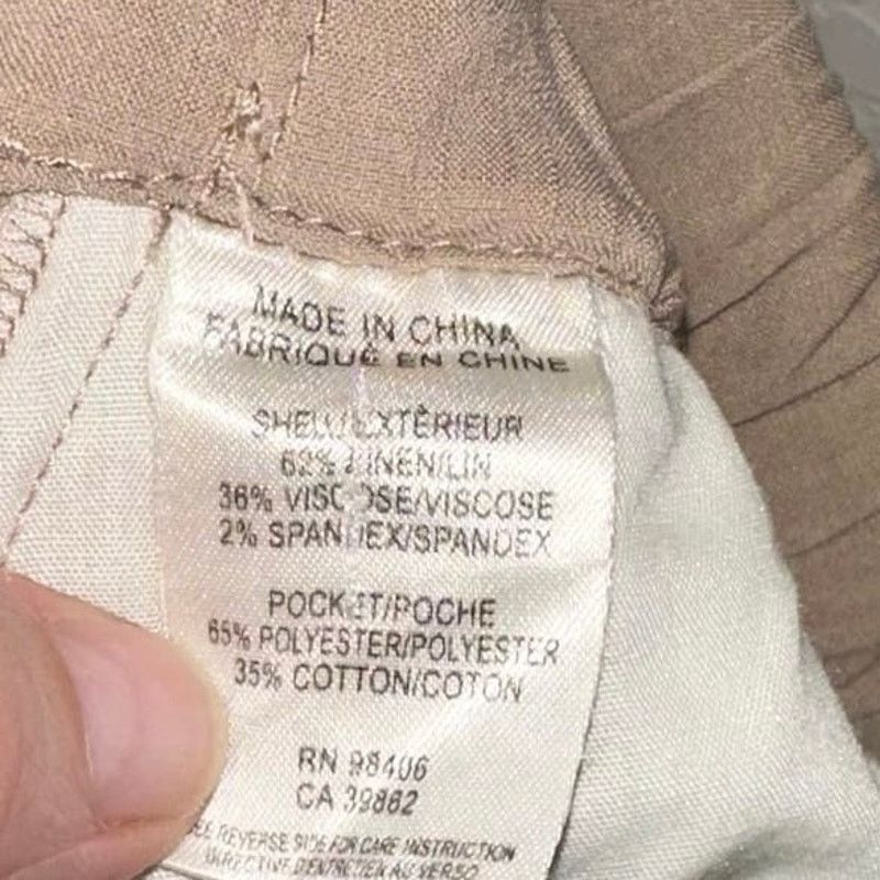 Theory Theory Khaki Linen Blend Zippered Pants Size 33" - 5 Thumbnail