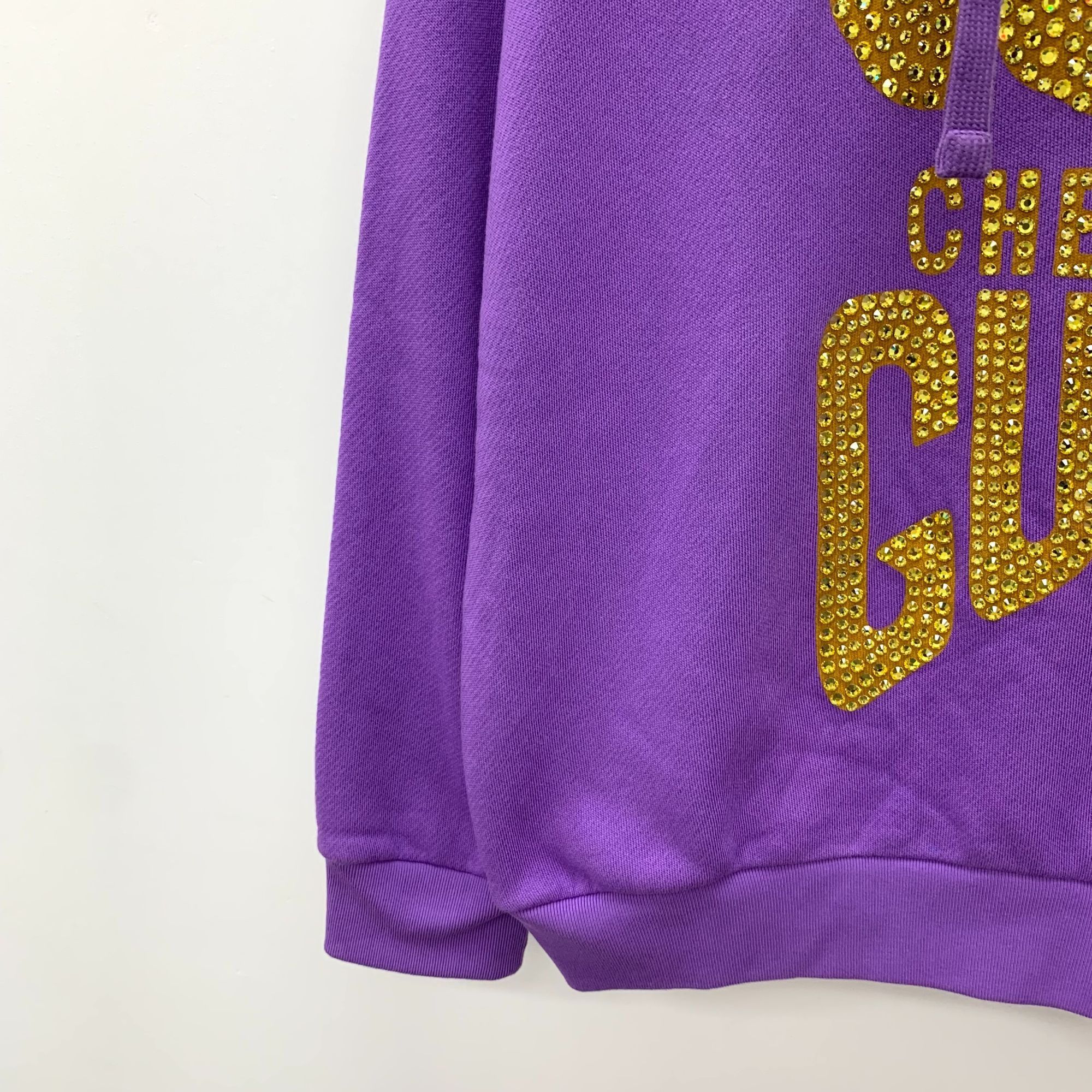 Gucci GUCCI Purple Cotton Hoodie With Gold Crystal Cherry Design S Size M / US 6-8 / IT 42-44 - 6 Thumbnail