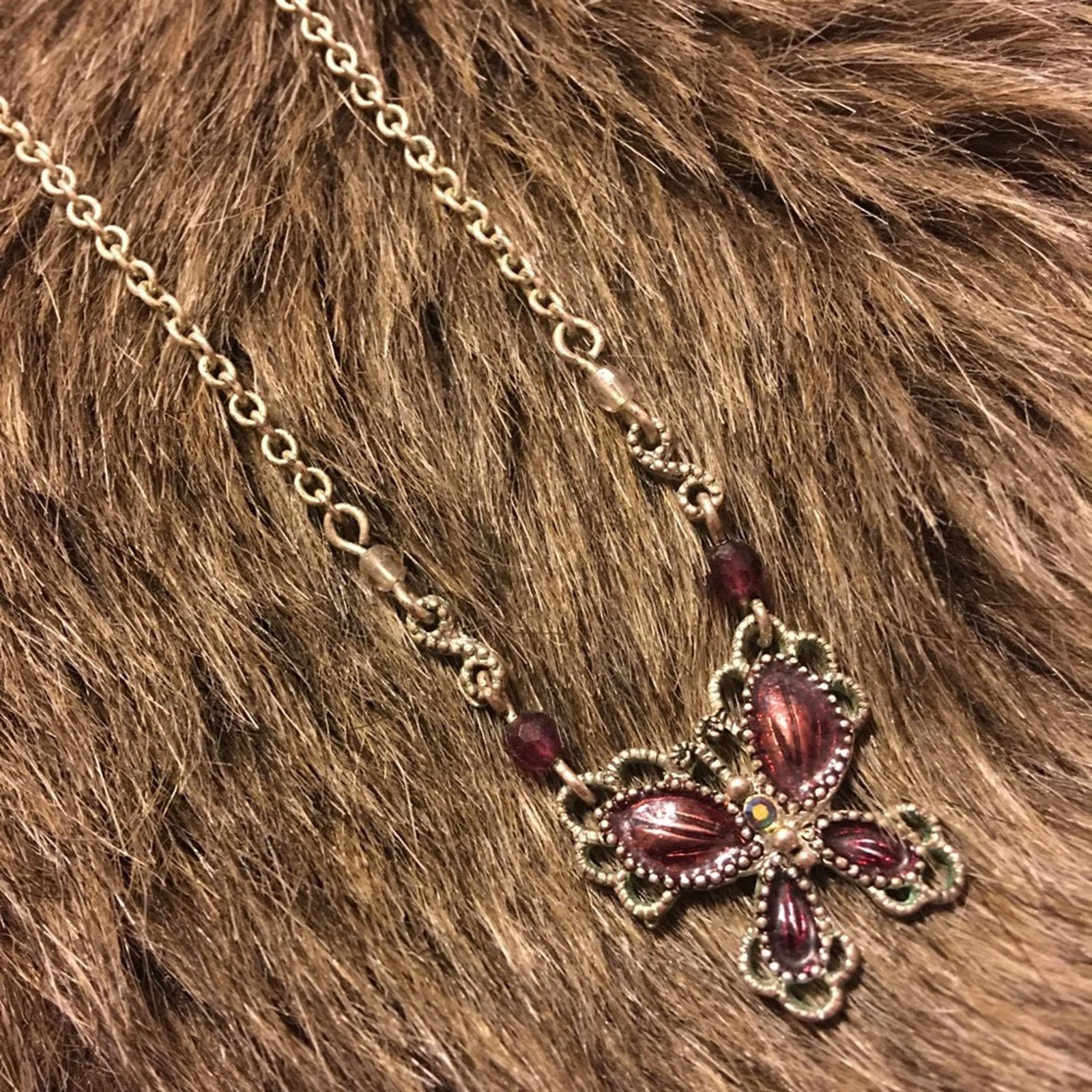 Jewelry Bronze enamel butterfly necklace sparkle accents Size ONE SIZE - 6 Thumbnail
