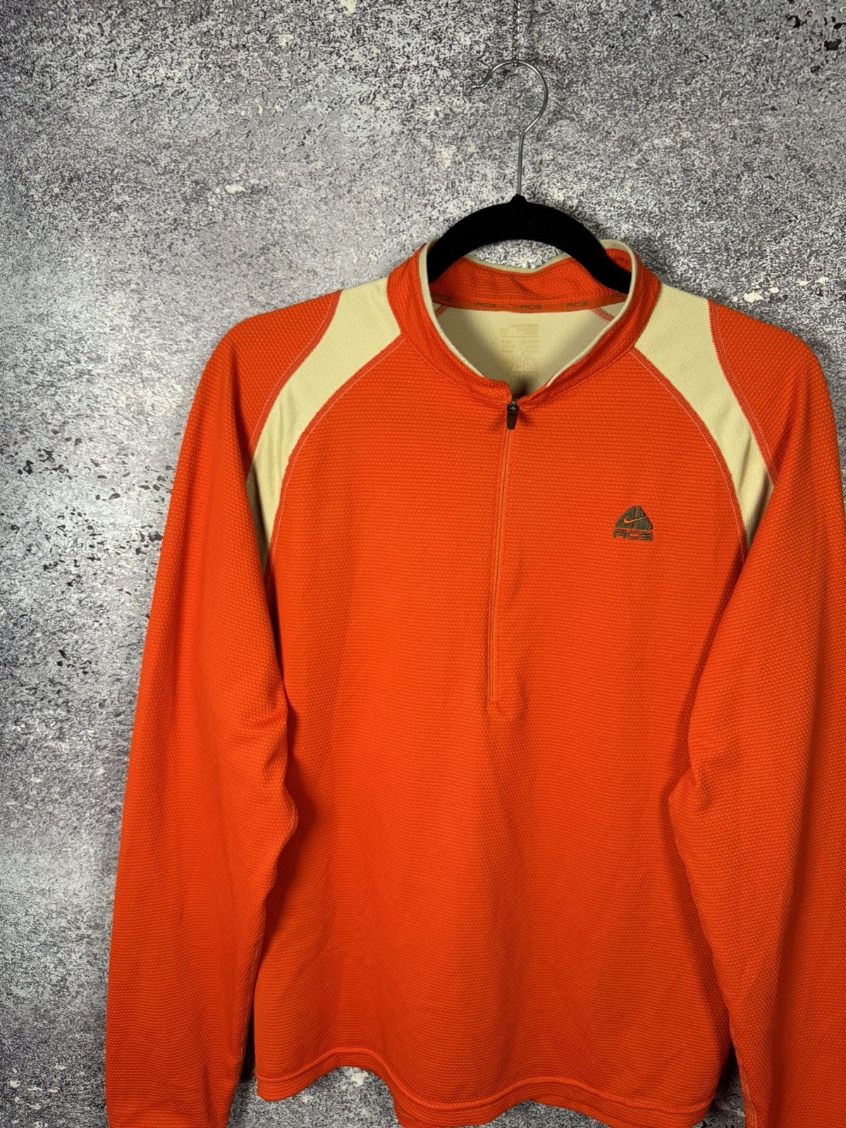 Nike × Nike ACG × Vintage Vintage Nike ACG Termo Quater Zip Sweatshirt Orange Medium Size US M / EU 48-50 / 2 - 3 Thumbnail