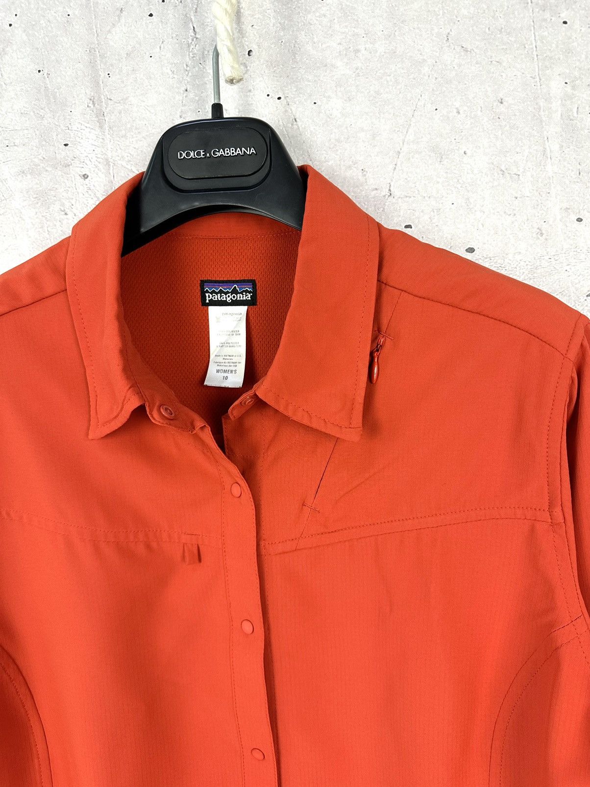Patagonia × Vintage Patagonia Orange Long Sleeve Zip Pocket Logo Women’s Shirt Size L / US 10 / IT 46 - 3 Thumbnail