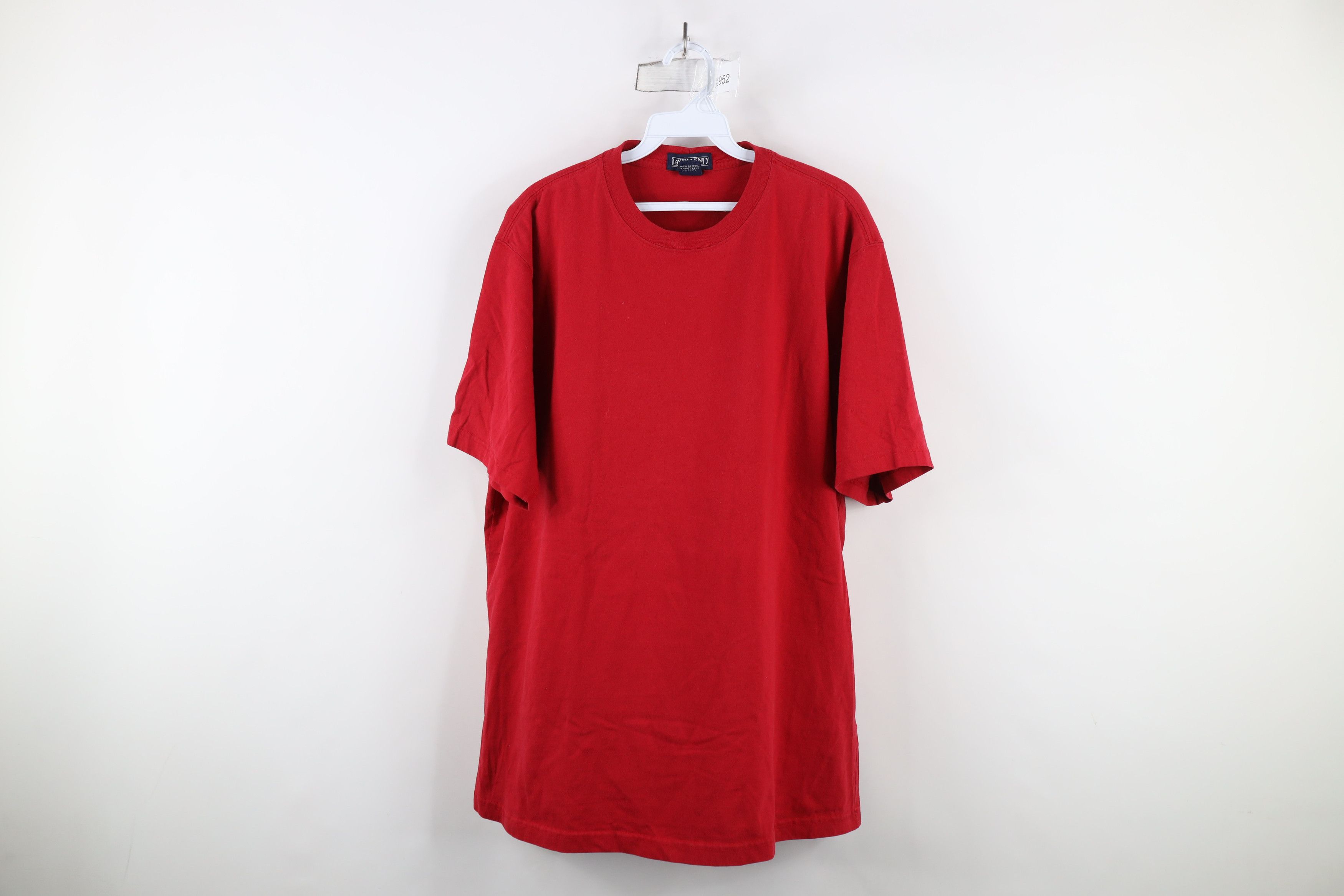 Lands' End × Vintage Vintage 90s Lands End Blank Heavyweight Cotton T-Shirt Red Size US L / EU 52-54 / 3 - 1 Thumbnail
