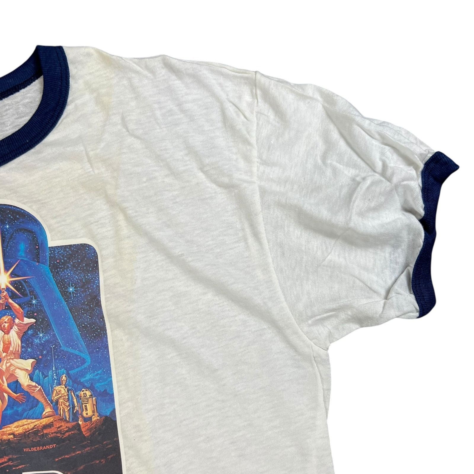 Star Wars × Vintage Vintage 1977 Star Wars A New Hope movie ringer tee (L) Size US L / EU 52-54 / 3 - 5 Thumbnail