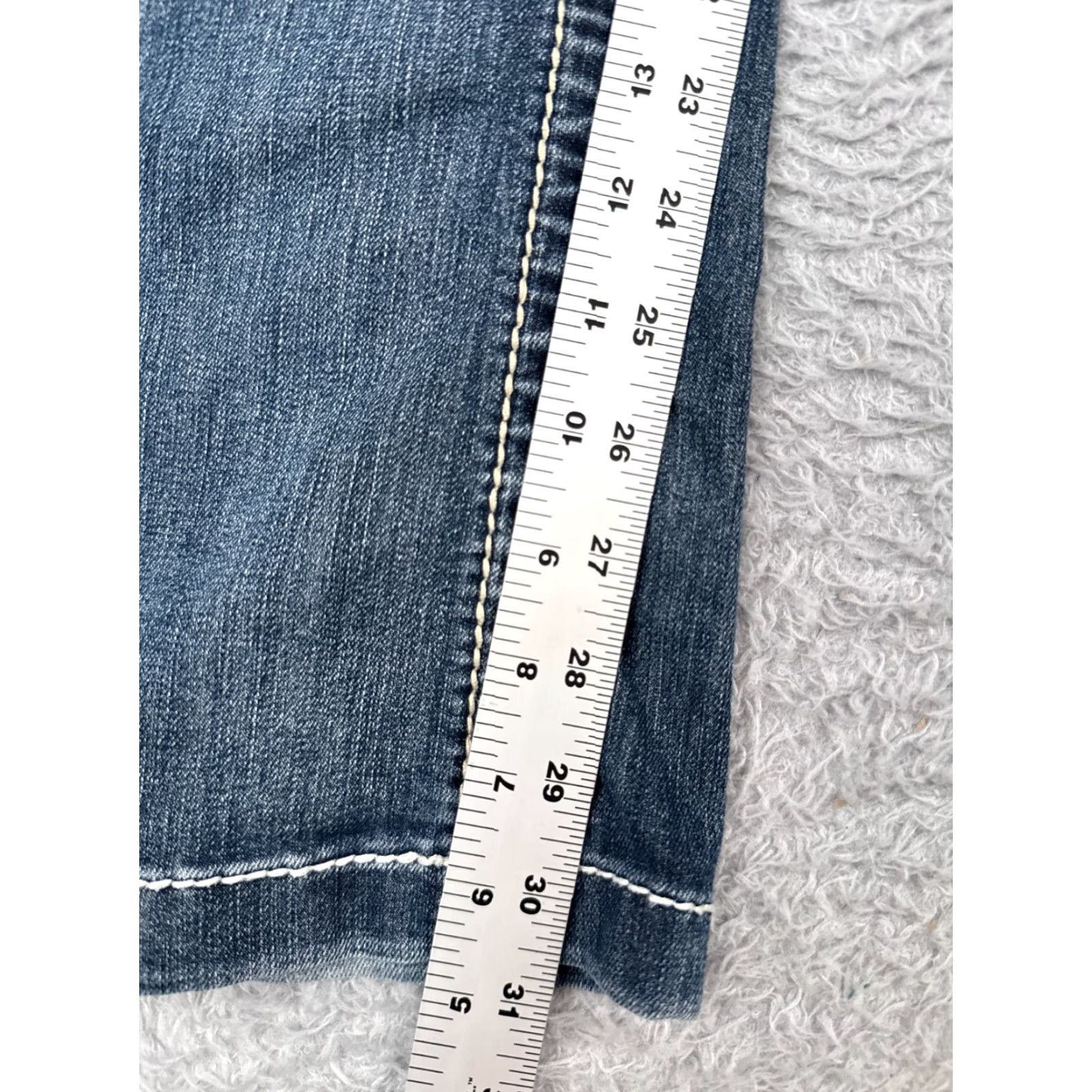 Vintage Maurices Jeans Women Bootcut 7 Blue Denim 30x31 5-Pocket Embroidered Zipper Button Cotton Blend Regular Womens Size 28" / US 6 / IT 42 - 7 Thumbnail