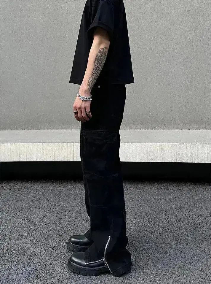 Japanese Brand Straight leg micro flared multi pocket jeans Size US 30 / EU 46 - 3 Thumbnail