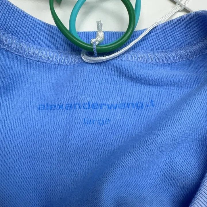 Alexander Wang Alexander Wang Blue Logo Fitted T-Shirt - Size L / US 10 / IT 46 - 3 Thumbnail