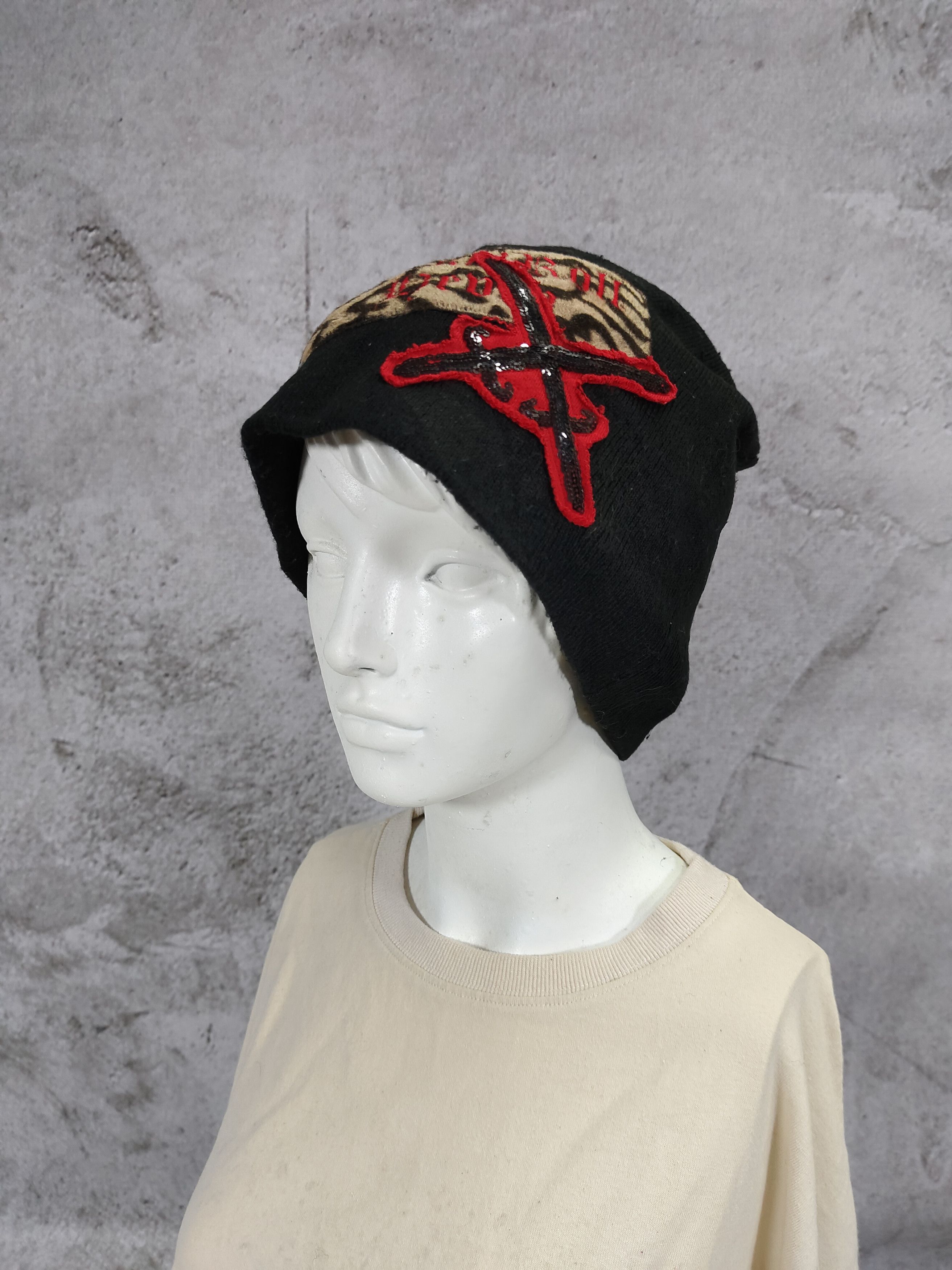Seditionaries Jet Lee❤️‍🔥Gothic Punk Sequins Leopard Pattern Beanie Hat Size ONE SIZE - 1 Thumbnail