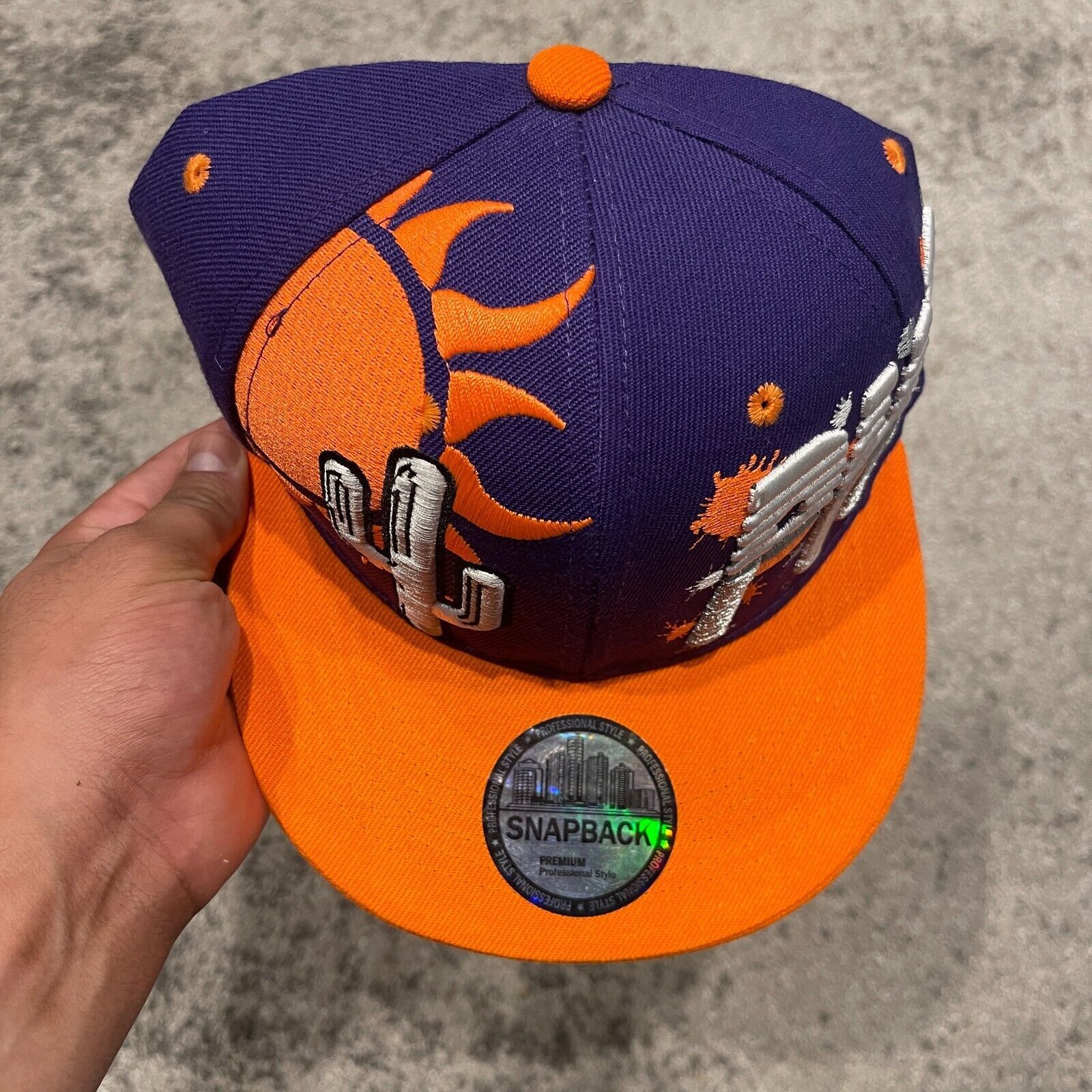 Supreme Phoenix New Leader Splash Snapback Hat Purple Orange Sports Size ONE SIZE - 3 Thumbnail
