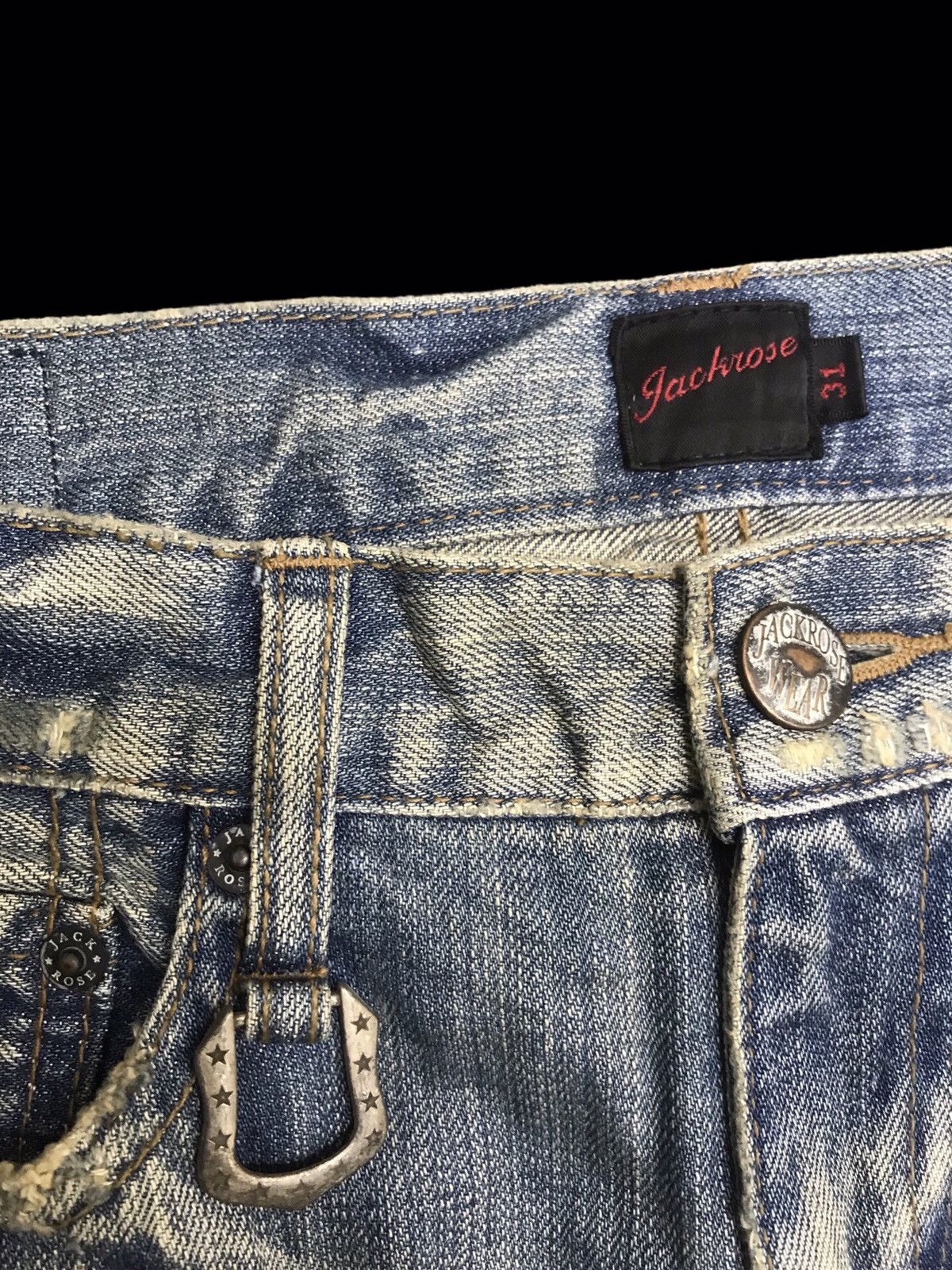 Japanese Brand 💥FLARE💥JackRose Japan Sick Distressed Patchwork Denim F137 Size US 32 / EU 48 - 8 Thumbnail