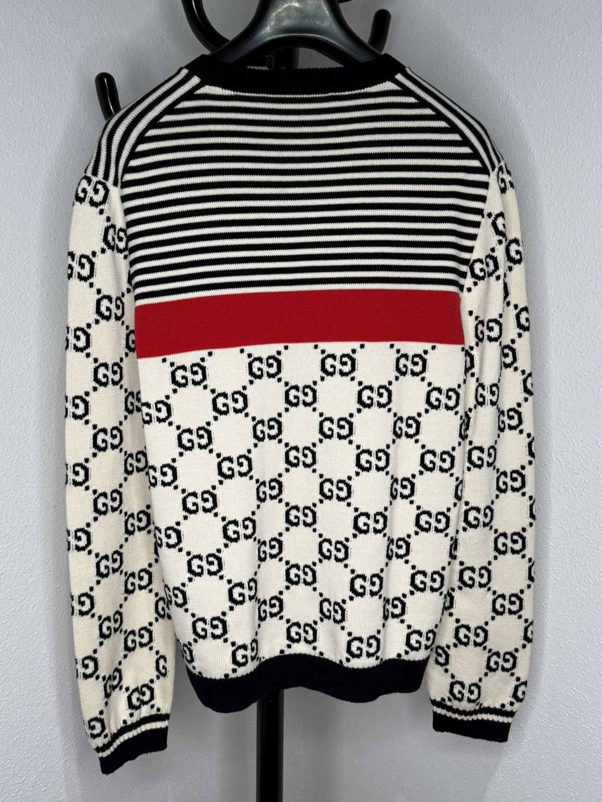 Gucci Gucci GG Logo Striped Knit Sweater Size US XL / EU 56 / 4 - 3 Thumbnail