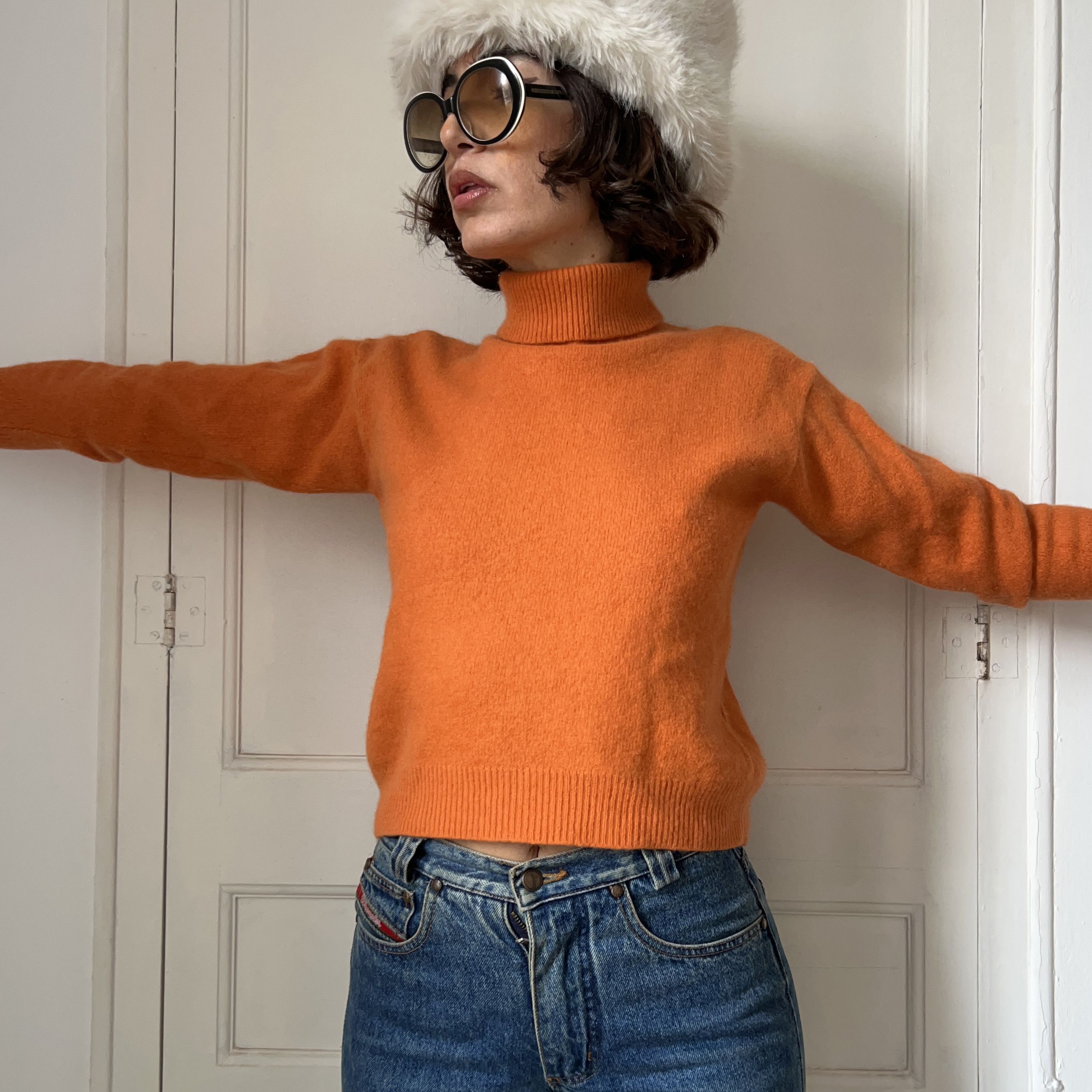 Vintage Vintage 70s Orange Turtleneck Sweater Size S / US 4 / IT 40 - 9 Thumbnail