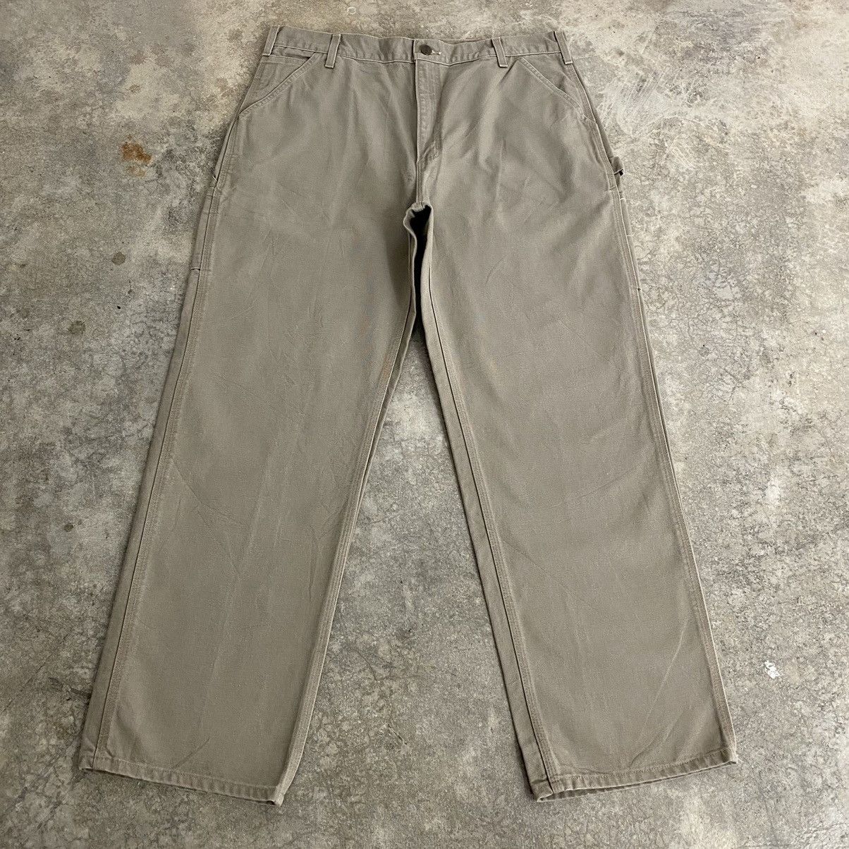 Carhartt × Vintage Vintage Carhartt Desert Grey Carpenter Workwear Pants Size US 38 / EU 54 - 2 Thumbnail