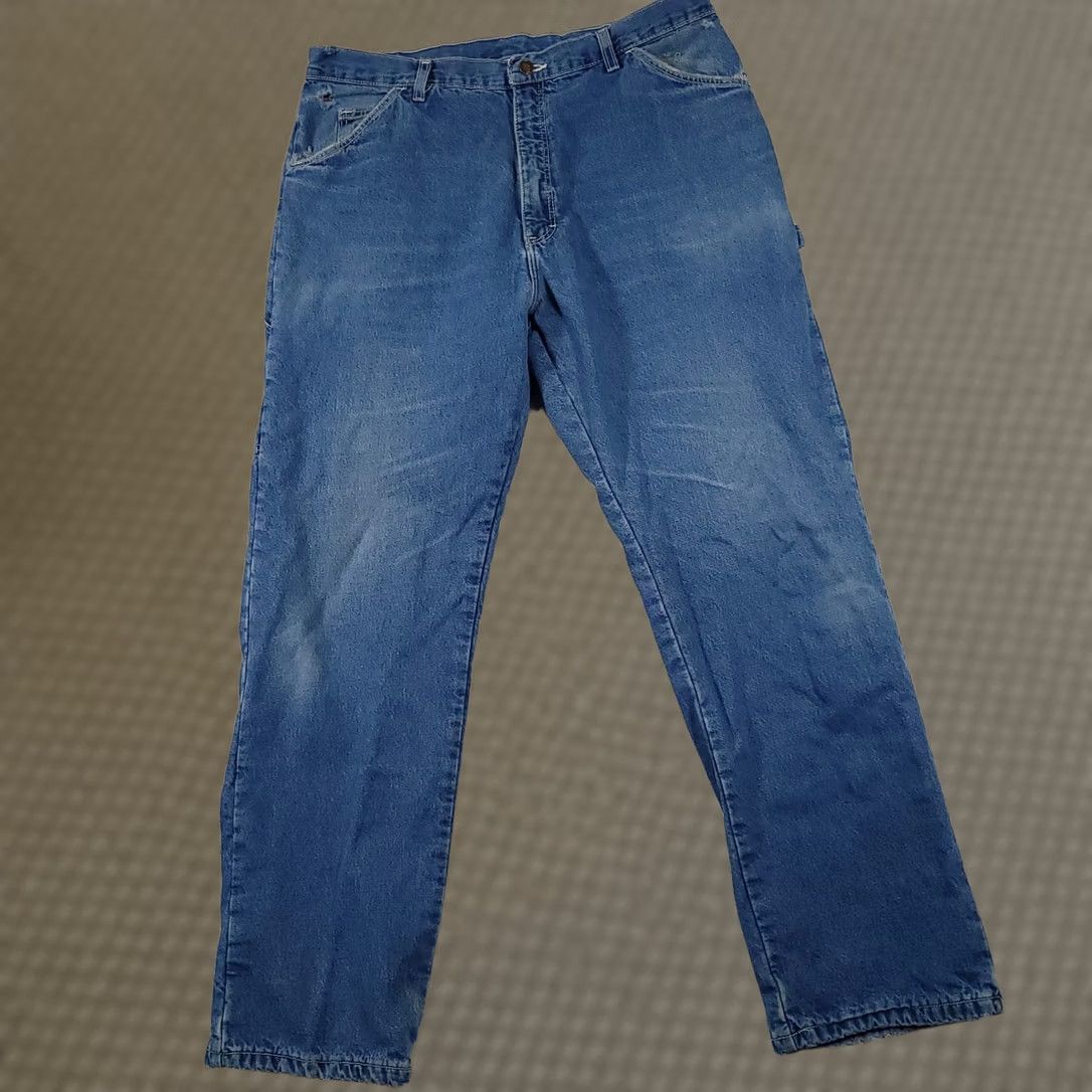 Dickies Dickies Jeans Denim 38X32 Carpenter Lined Workwear Straight Mens Regular Blue Cotton Denim 32 Inseam Medium Wash Size US 38 / EU 54 - 1 Thumbnail