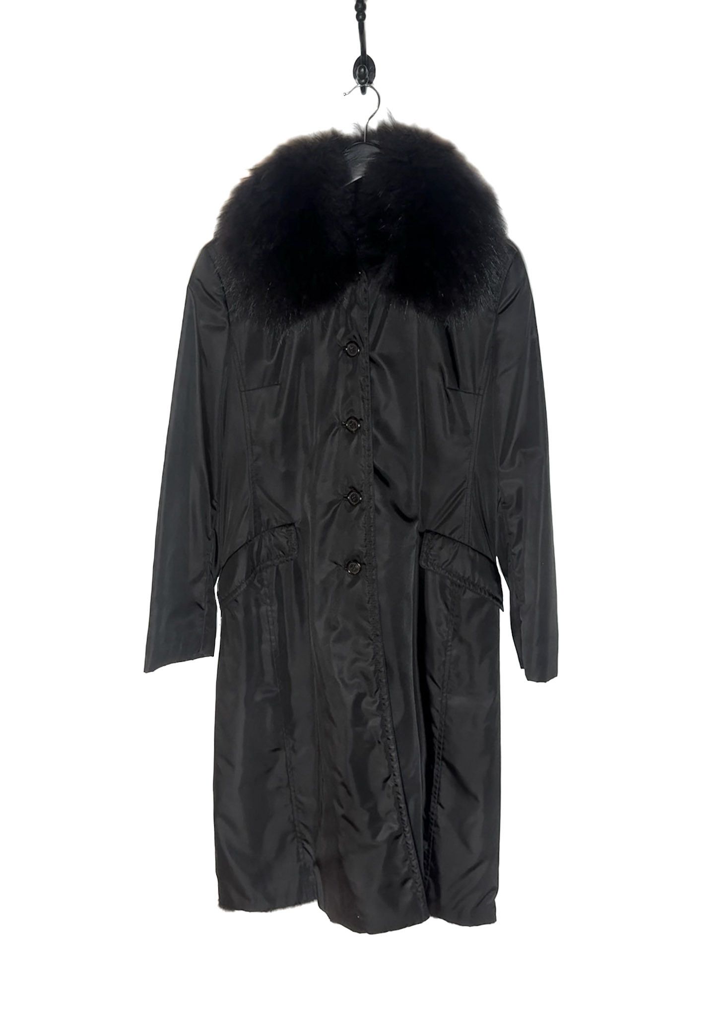 90s PRADA long coat black