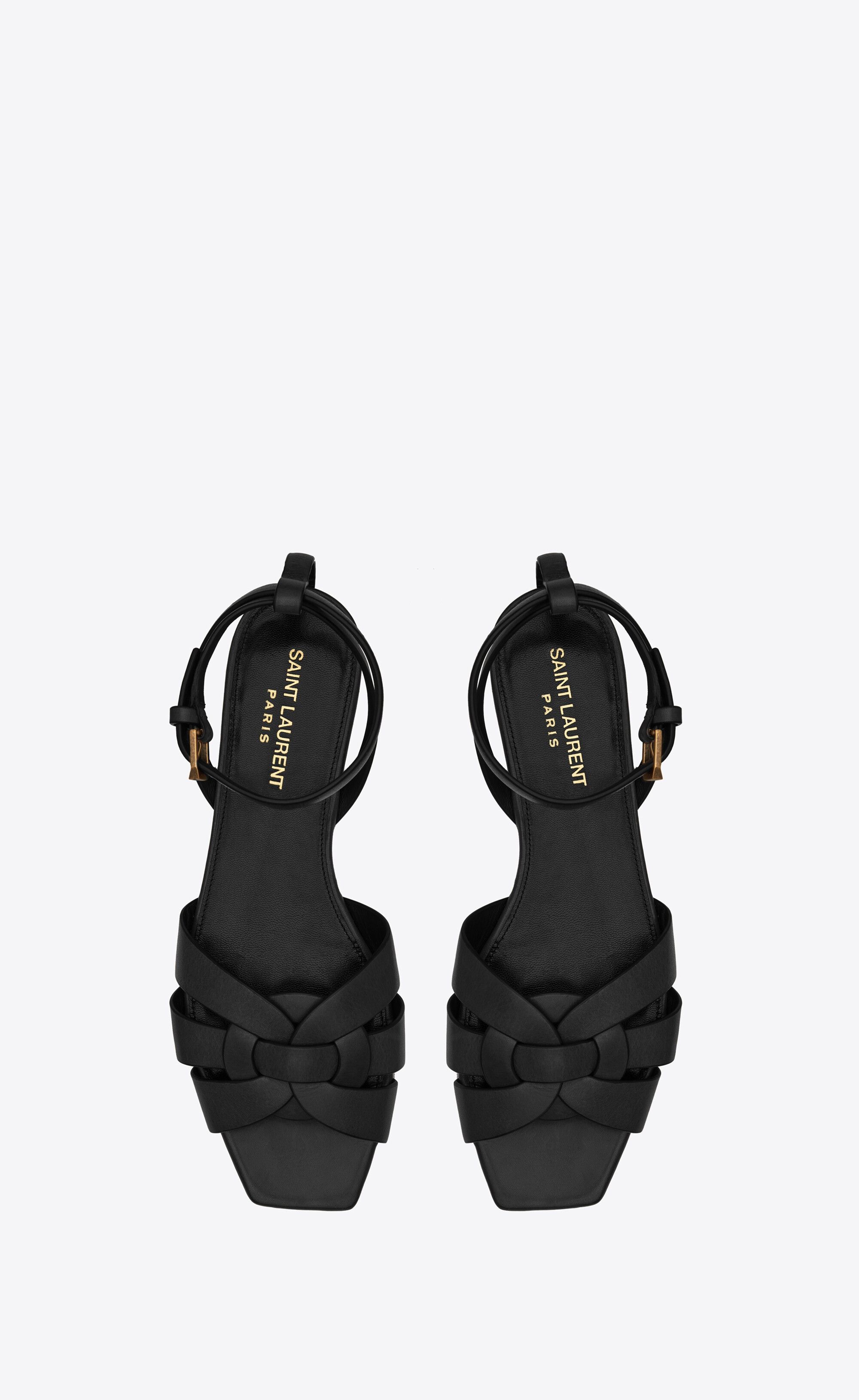 Saint Laurent Paris o1s1wg111224 Tribute Flat Sandals in Smooth Leather in Black Size US 11 / IT 41 - 3 Thumbnail