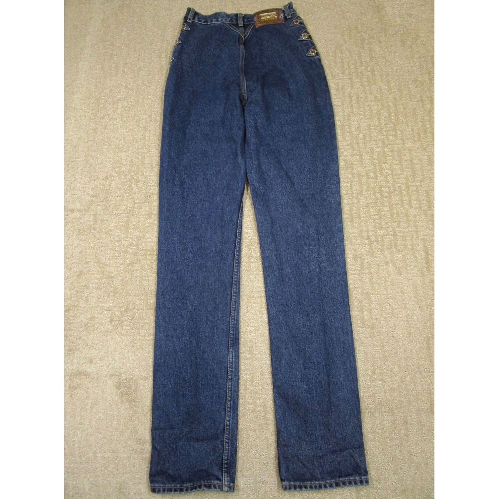Vintage VINTAGE Lawman Jeans Women 4 Blue Bareback High Rise Riding Denim Dark Wash 90s Cowboy Logo Retro Southwestern Women Jeans Size 27" / US 4 / IT 40 - 3 Thumbnail