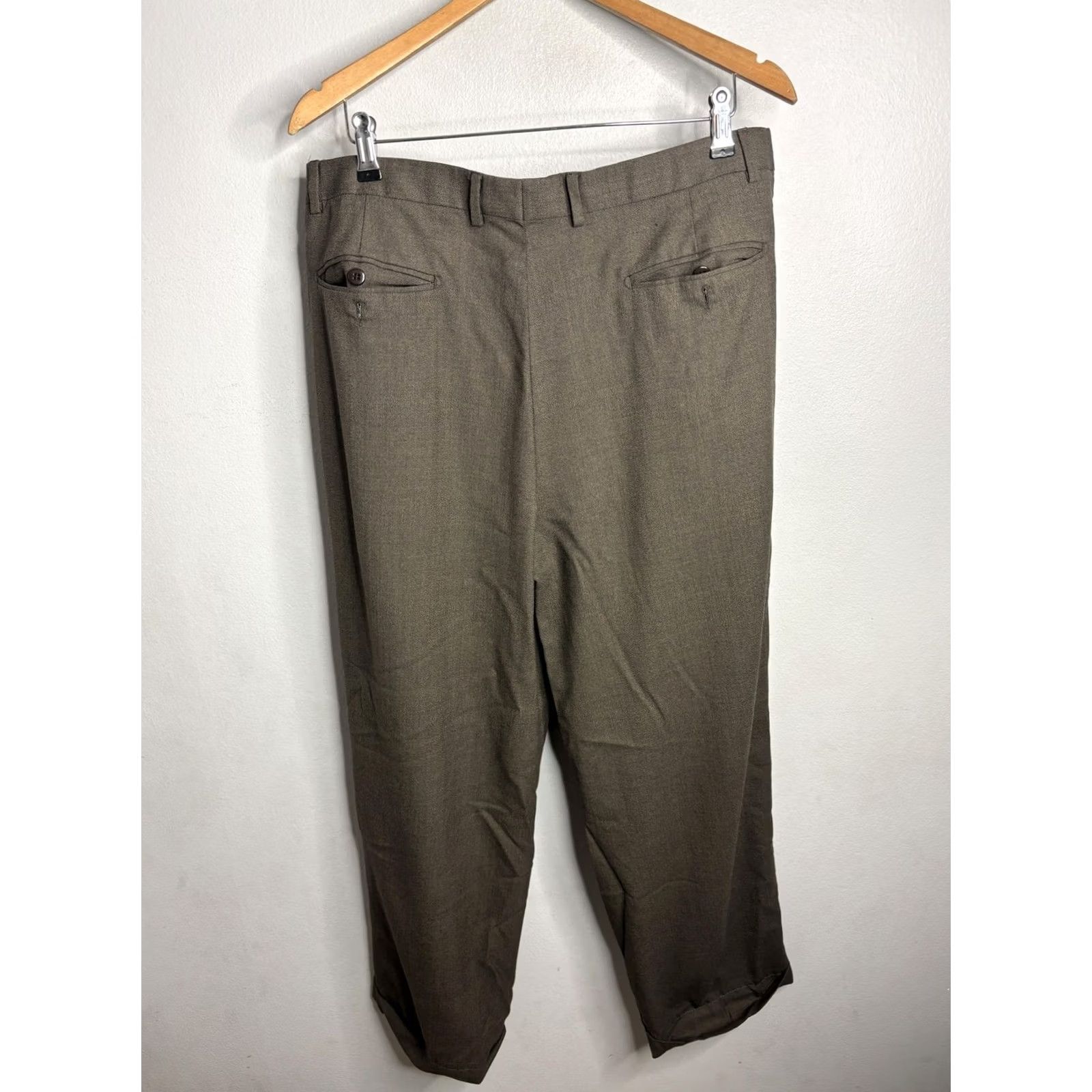 Zanella Zanella Pants Mens 38 Brown Wool Pleated Dress Trouser Italy Nordstrom Size US 38 / EU 54 - 4 Thumbnail
