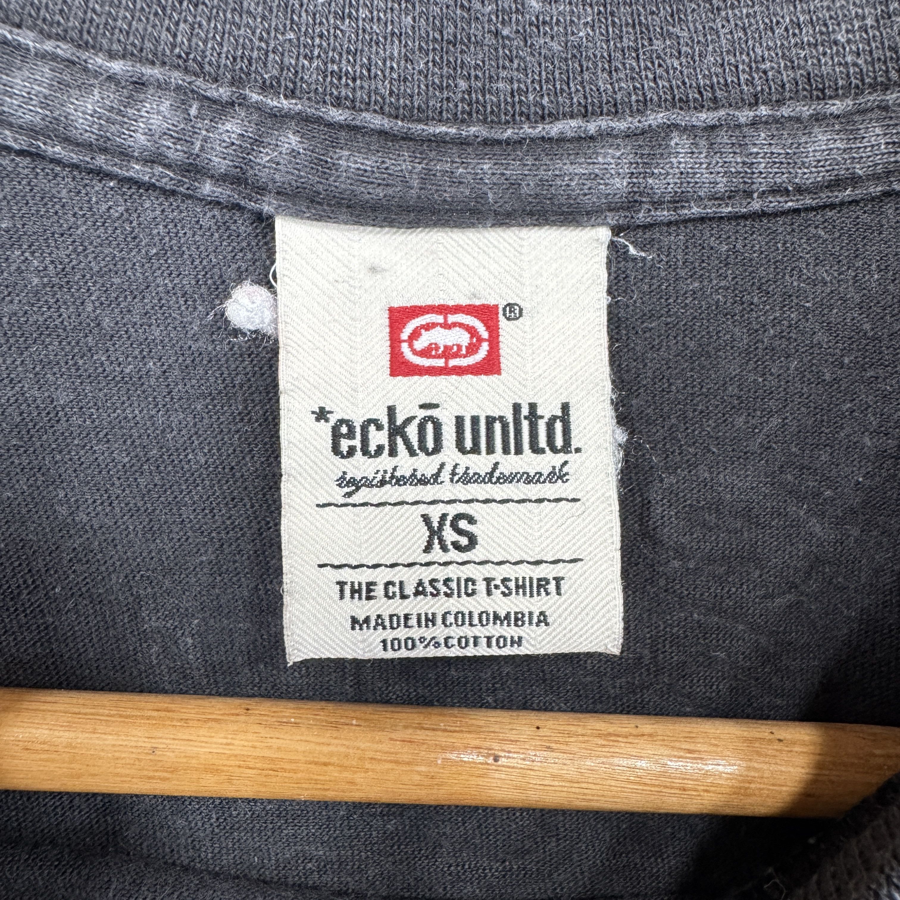 Ecko Unltd. Vintage Ecko Unltd Black Rhinoceros Logo Sunfaded Tshirt Size US XS / EU 42 / 0 - 5 Thumbnail