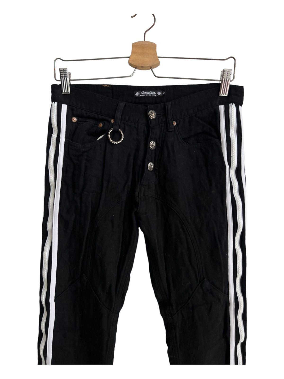 BUFFALO BOBS Bluttenblatt 🇯🇵 Flare Zip Hem CH Silver Button Goth Pants Size US 30 / EU 46 - 7 Thumbnail