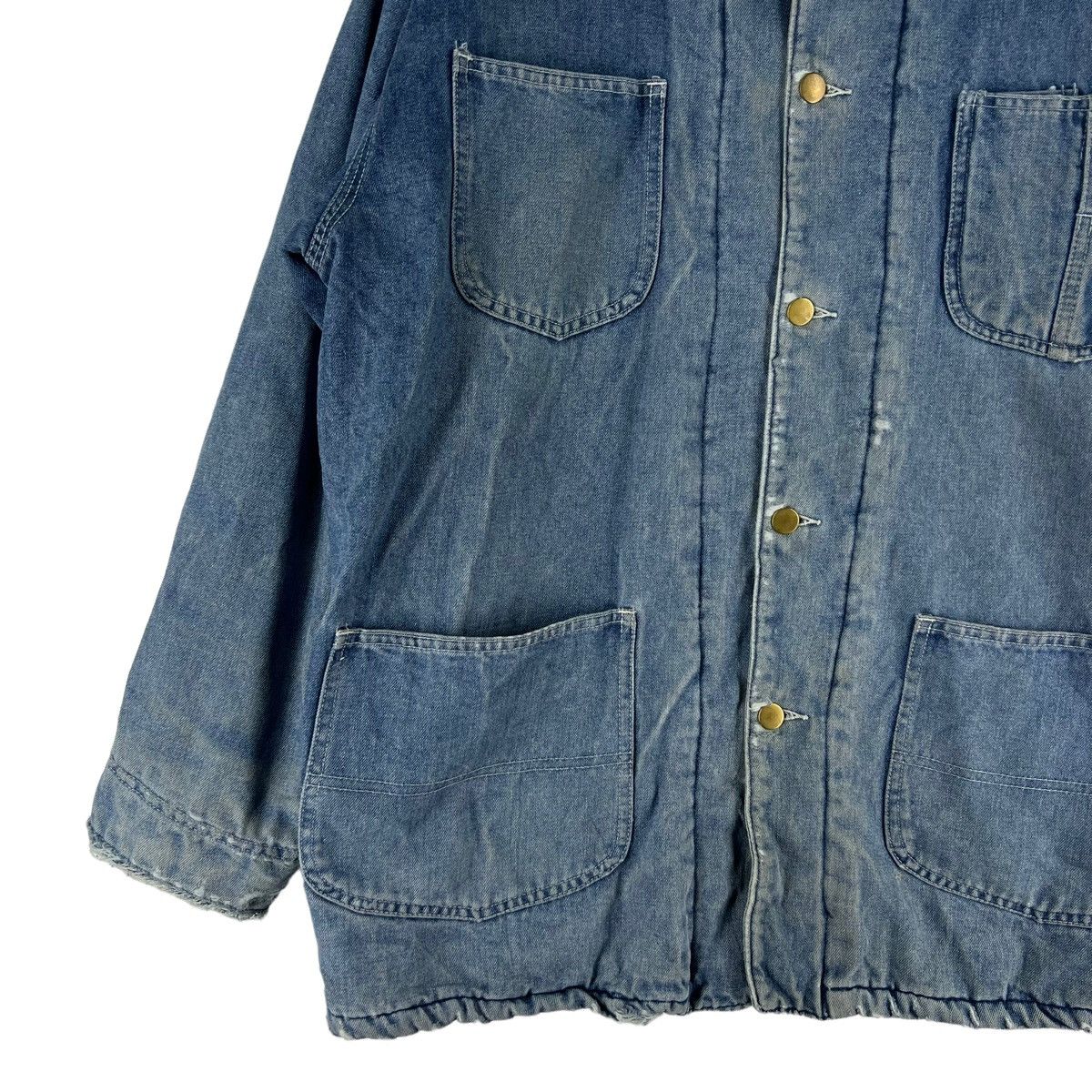 45rpm 🔥VINTAGE CHORE DENIM JACKET DOUBLE POCKET SHEARLING BLANKET Size US L / EU 52-54 / 3 - 3 Thumbnail