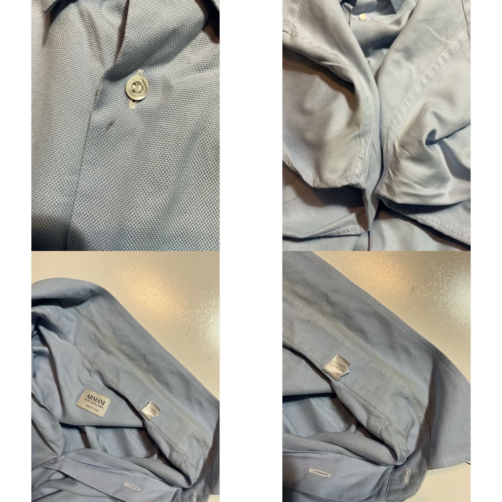 Armani Armani Collezioni Dress Shirt Blue Button Front Pocket XL Mens 16.5/42 Made In Italy Regular Size XXL Size 46R - 8 Thumbnail