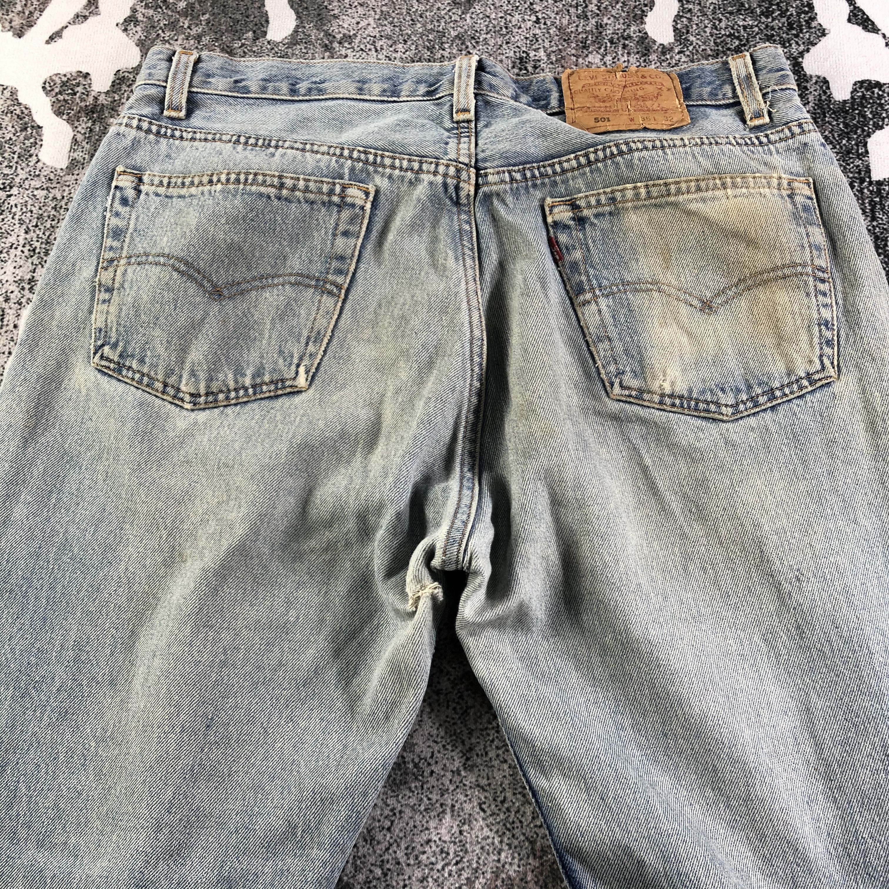 Levi's Vintage Levis 501 Jeans Ripped Denim KJ2420 Size US 34 / EU 50 - 4 Thumbnail
