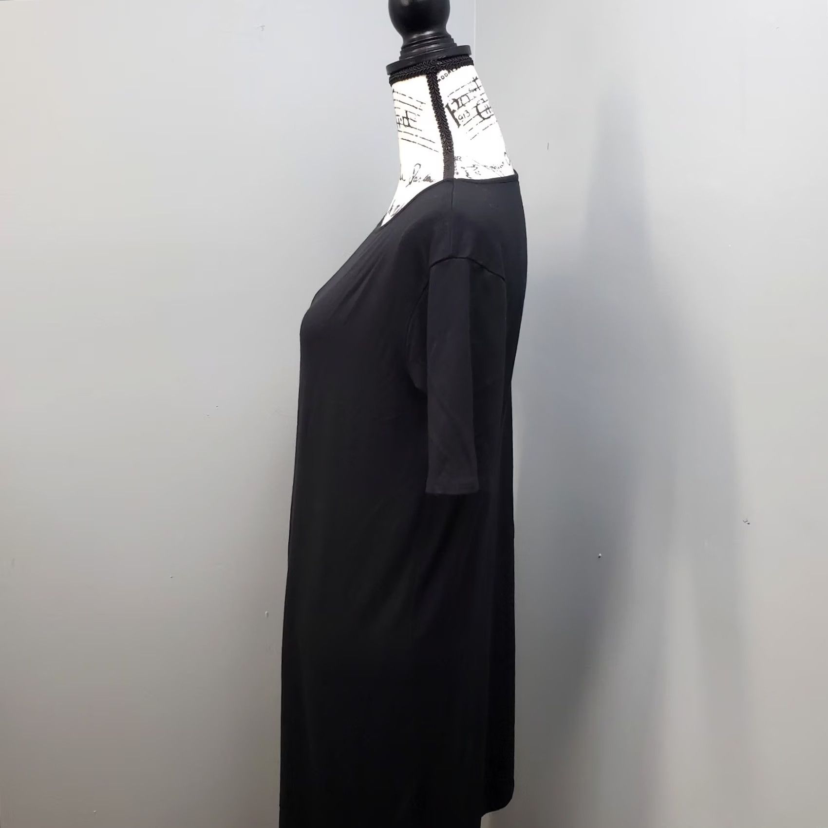 J. Jill J. Jill Wearever T-Shirt Dress Womens XS Black Stretch Short Sleeve Round Neck Size XS / US 0-2 / IT 36-38 - 4 Thumbnail